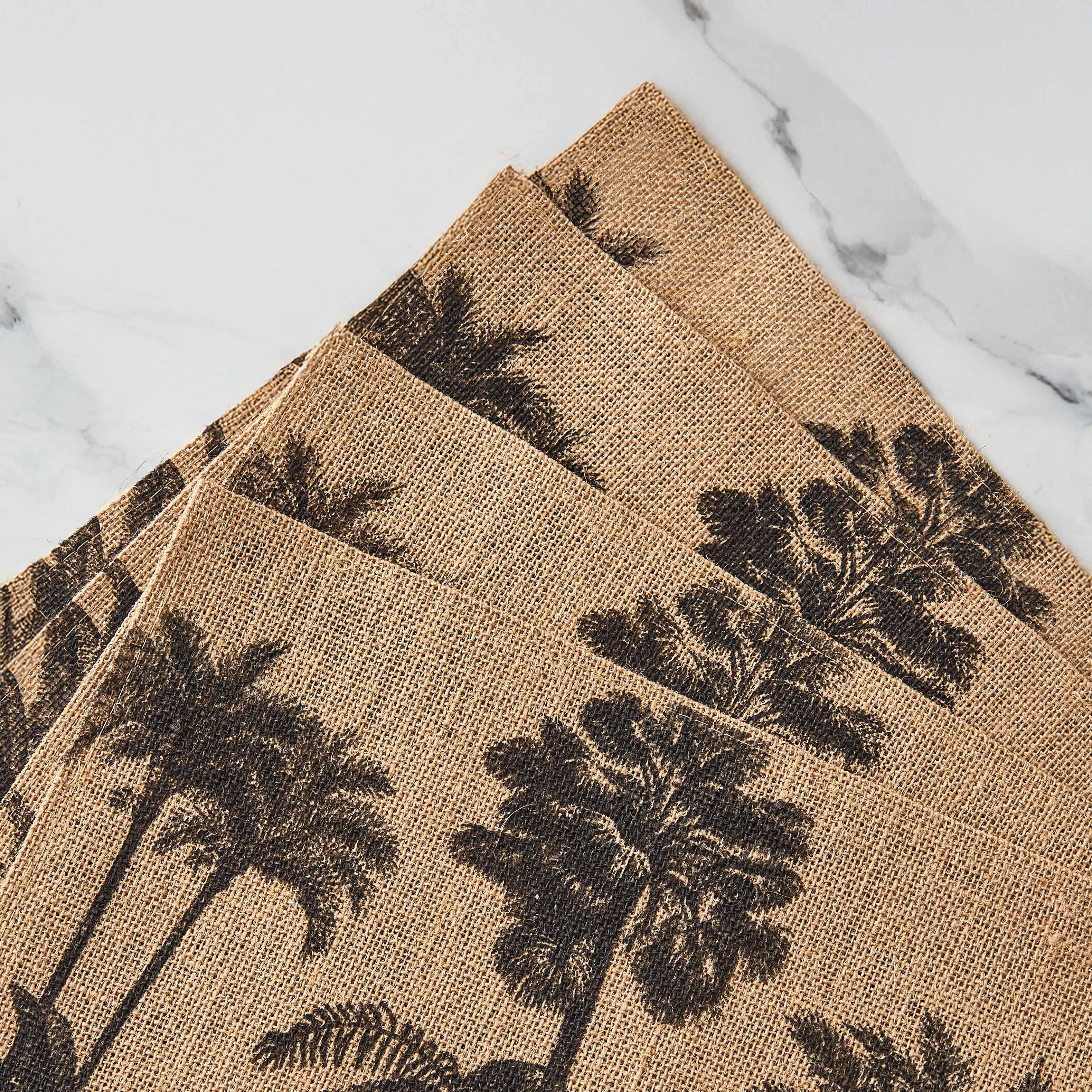 Palm Tree Print Jute Placemat - Set of 4-household-dining-tablelinen-placemats-image-4