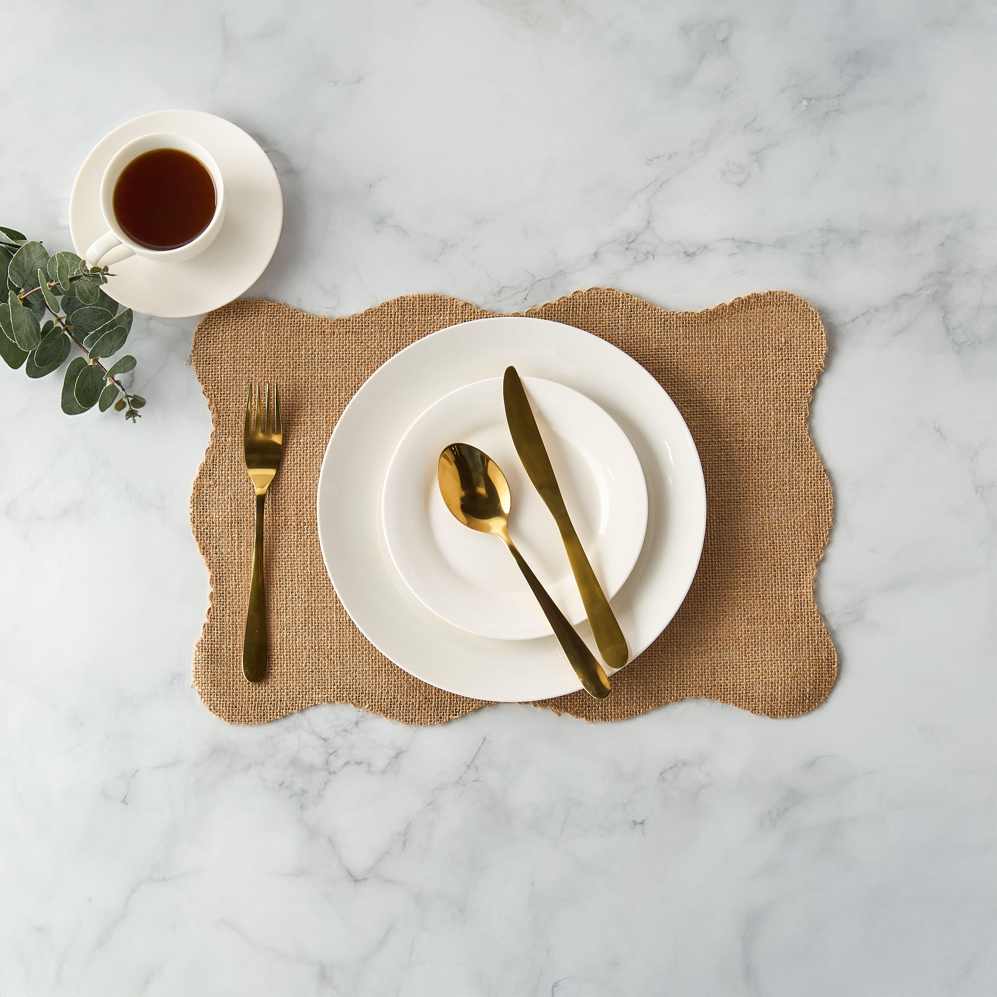 Wavy Edge 4-Piece Woven Jute Placemat Set - 45x30 cms-household-dining-tablelinen-placemats-image-2