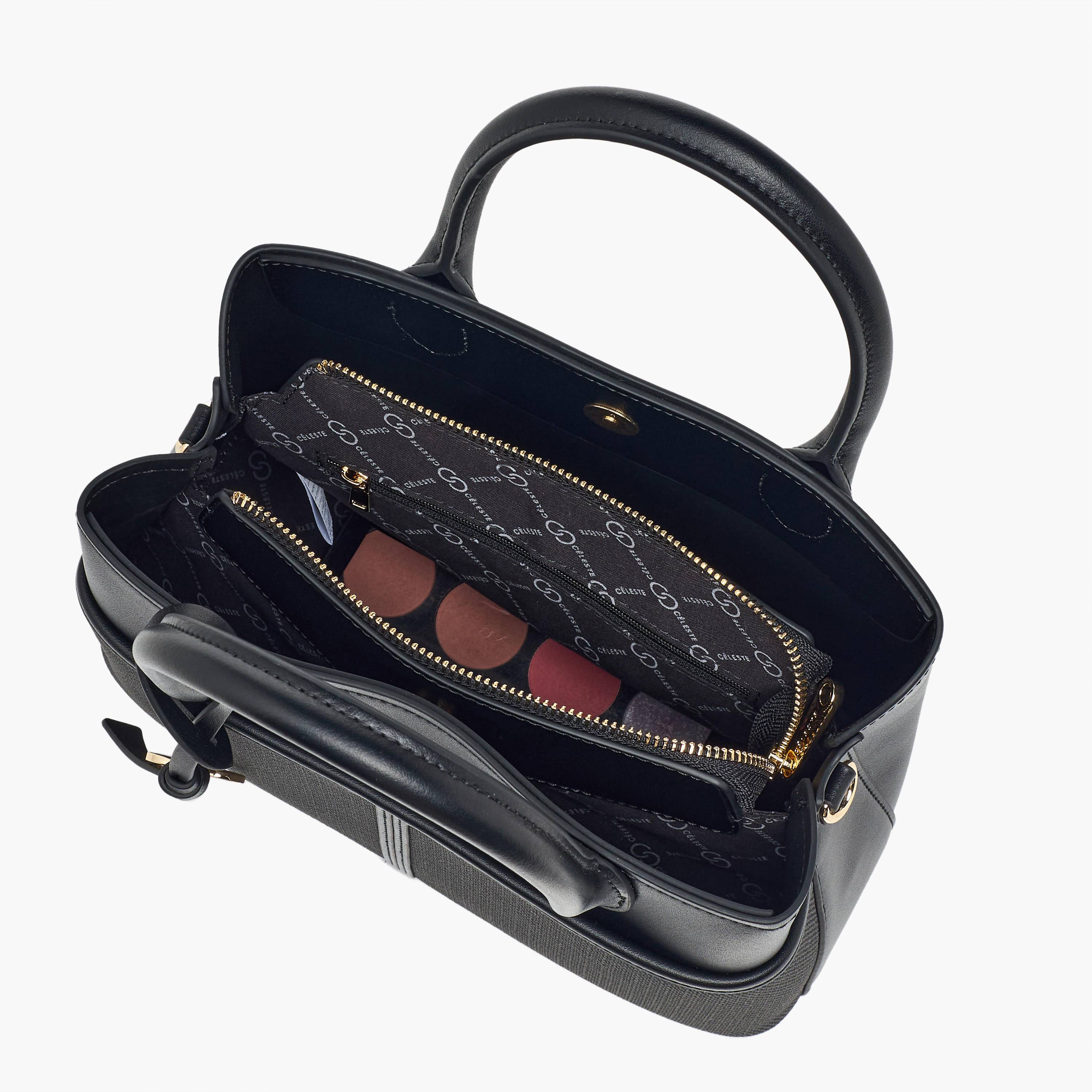 Celeste Textured Tote Bag with Zip Closure-women-bagsandwallets-handbags-image-8