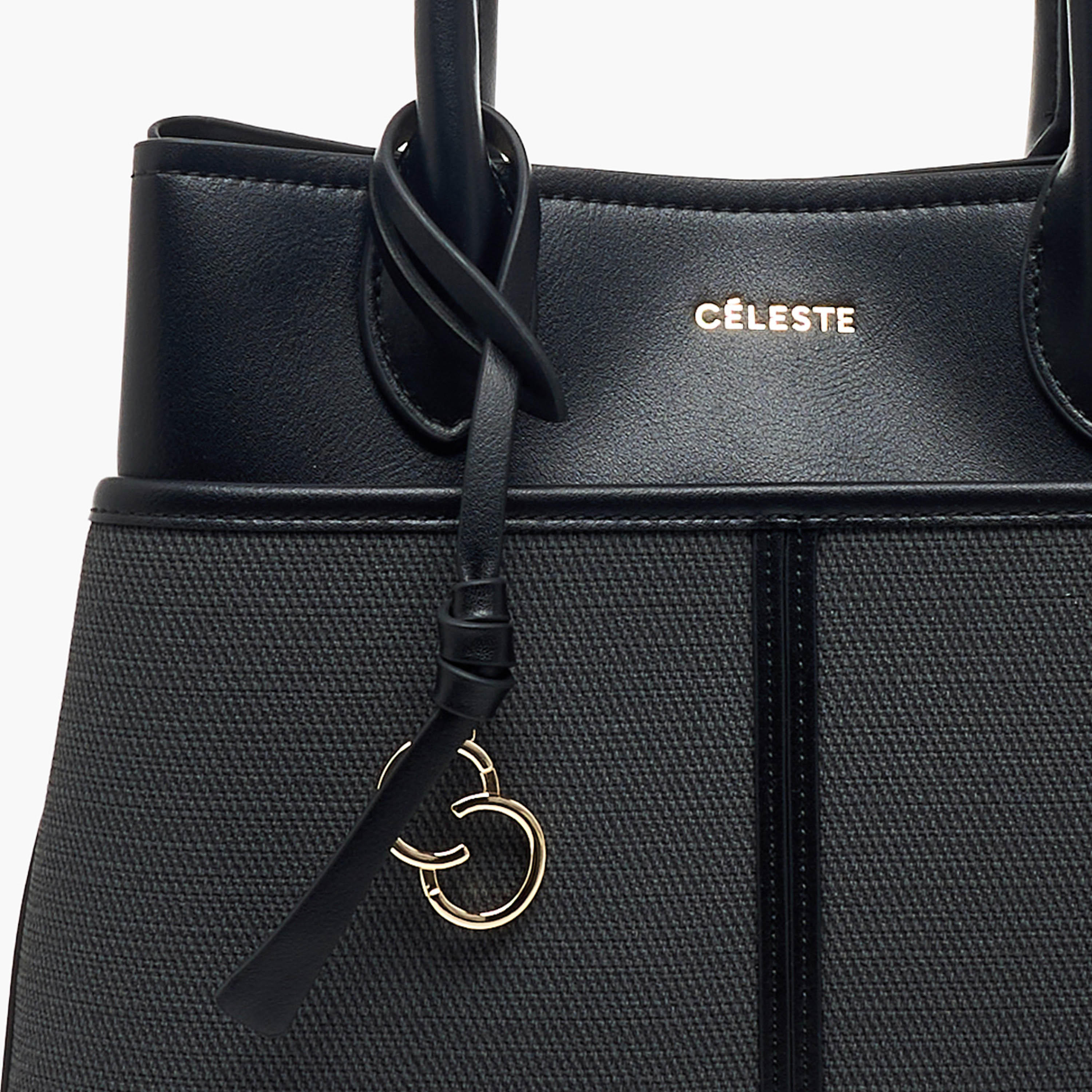 Celeste Textured Tote Bag with Zip Closure-women-bagsandwallets-handbags-image-9
