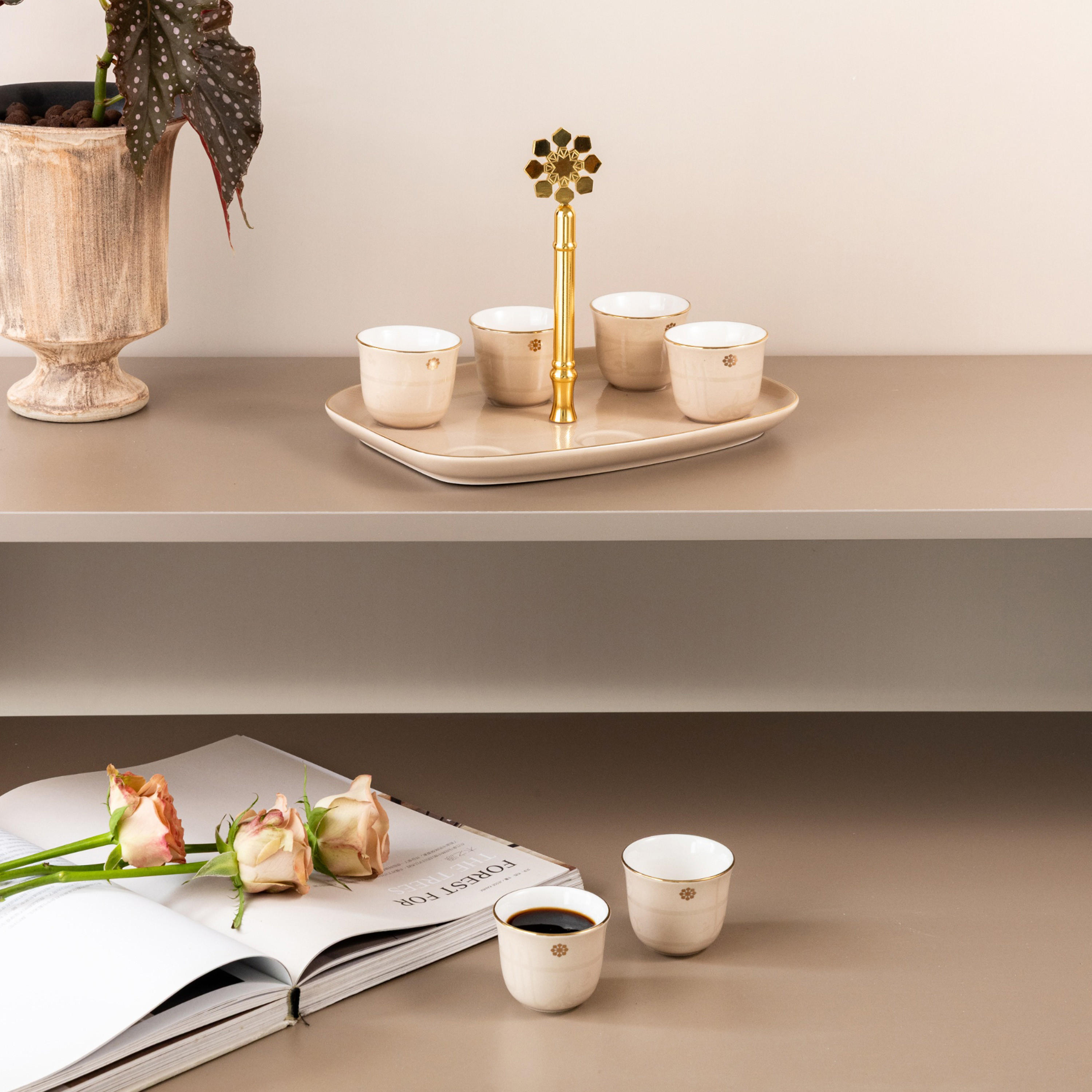 7-Piece Porcelain Kahwa Cup and Tray Set-household-dining-teaandcoffee-teaandcoffeesets-image-2