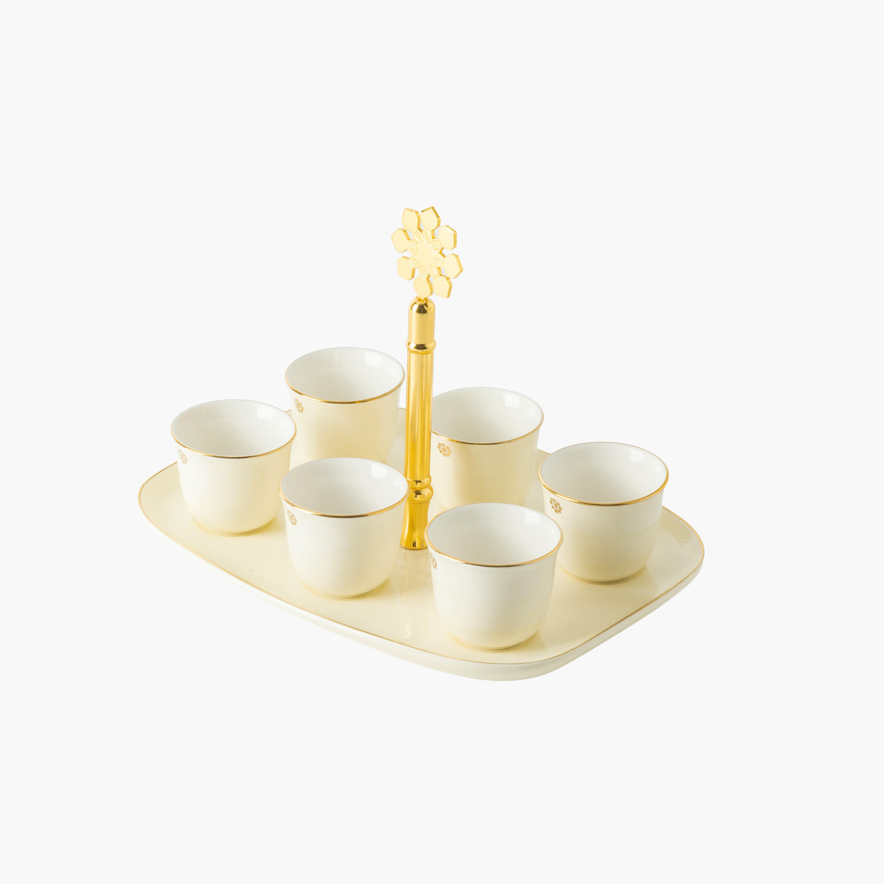 7-Piece Porcelain Kahwa Cup and Tray Set-household-dining-teaandcoffee-teaandcoffeesets-image-1
