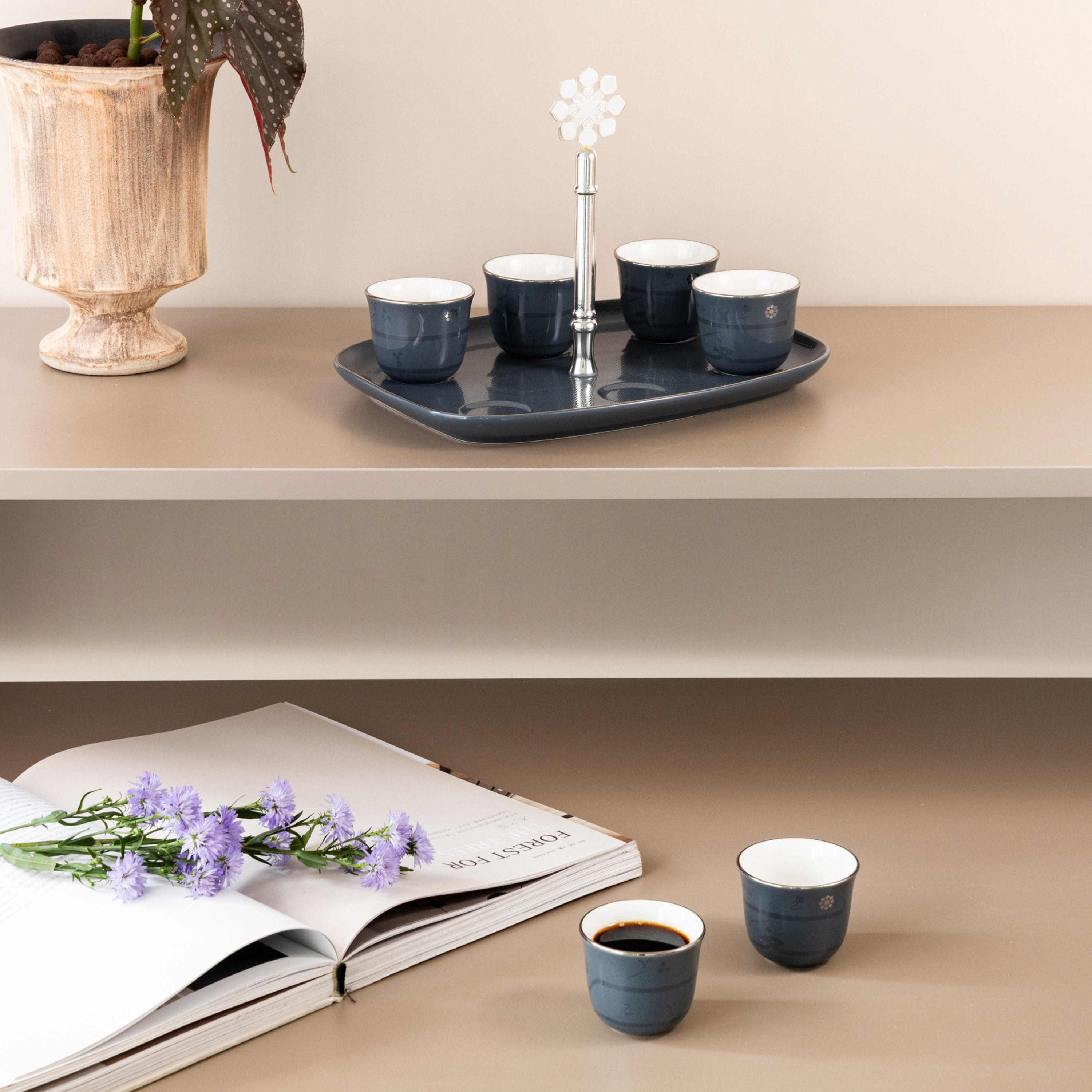7-Piece Ceramic Kahwa Cup and Stand Set-household-dining-teaandcoffee-teaandcoffeesets-image-4