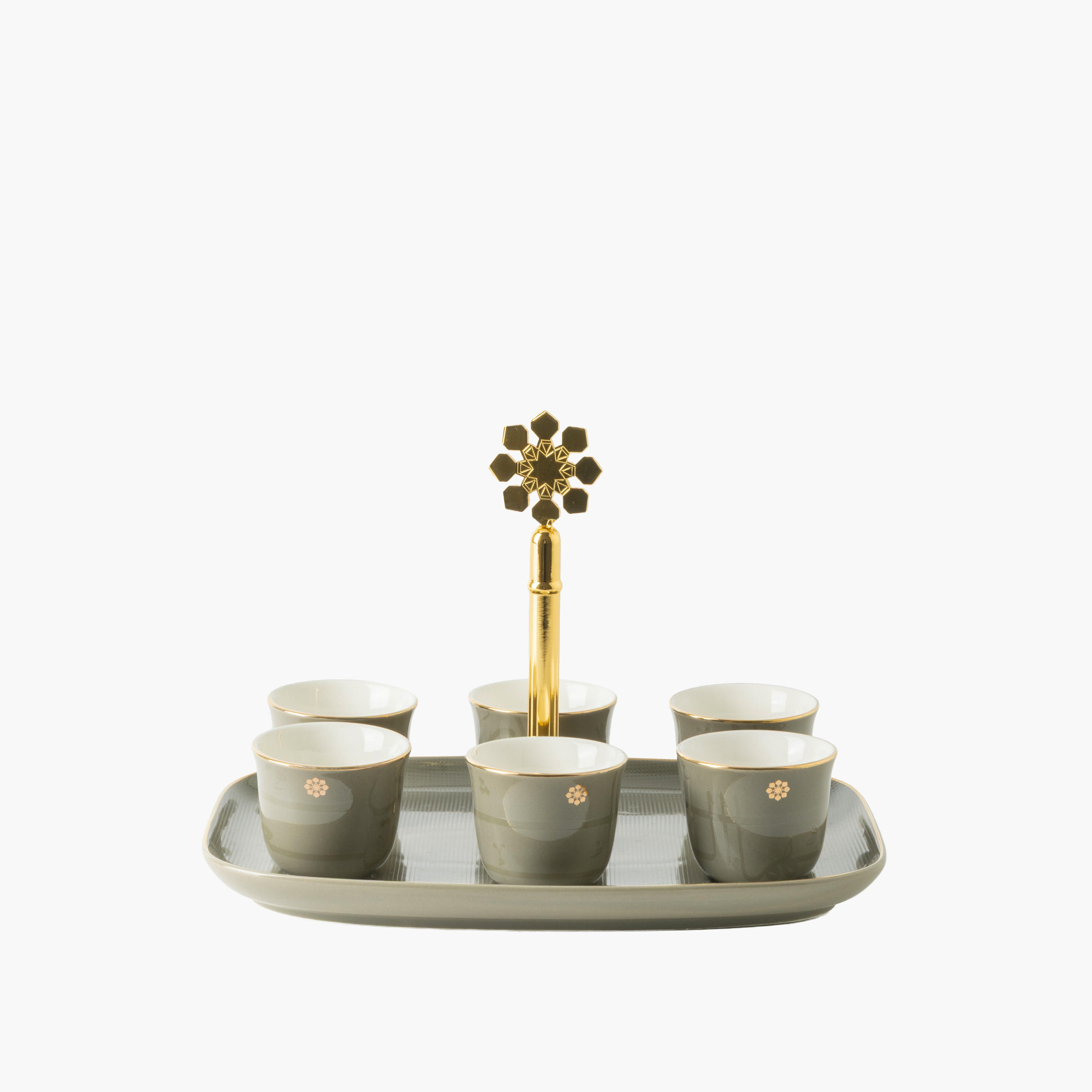 7-Piece Ceramic Kahwa Cup and Stand Set-household-dining-teaandcoffee-teaandcoffeesets-image-3