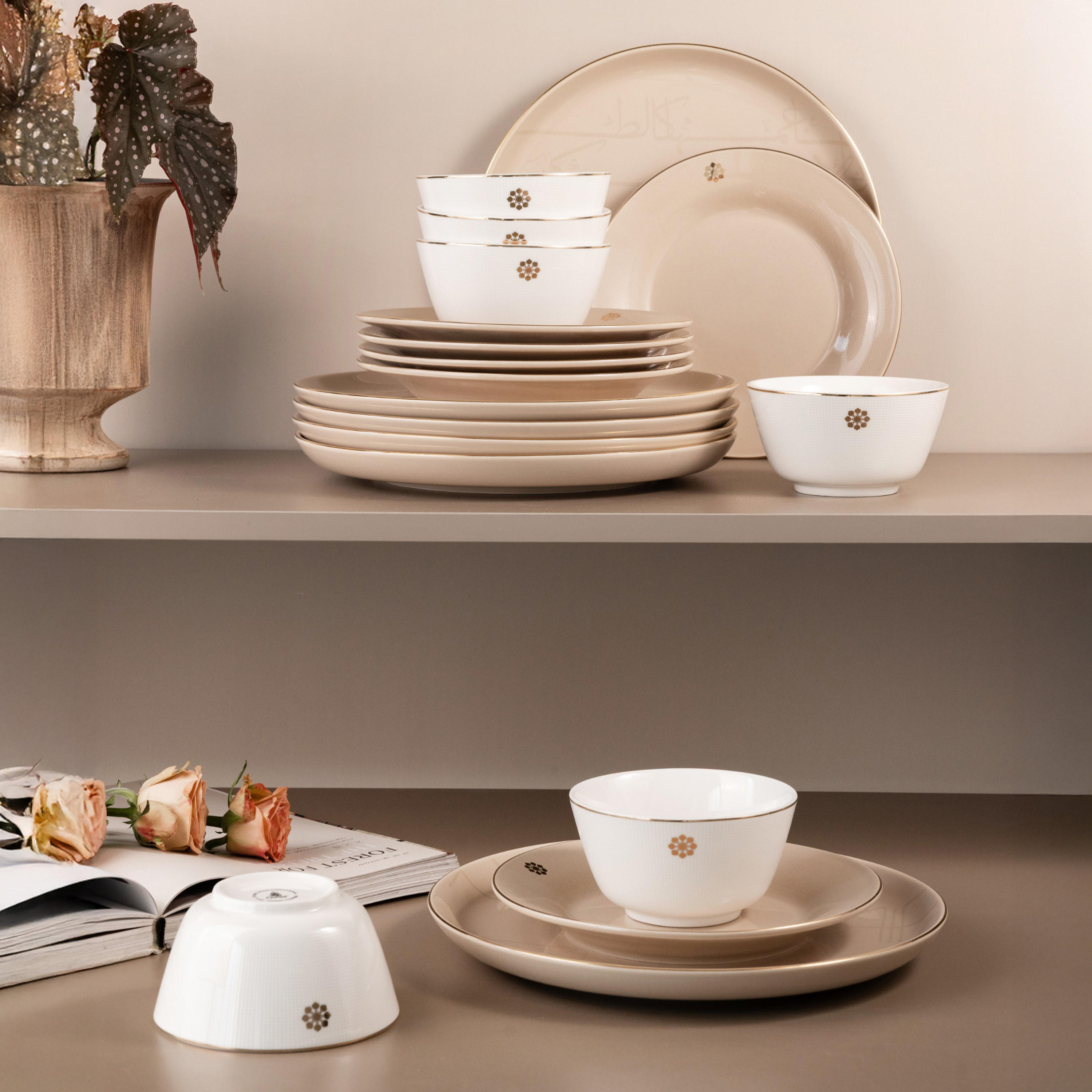 18-Piece Porcelain Dinner Plate and Bowl Set-household-dining-dinnerware-dinnersets-image-2