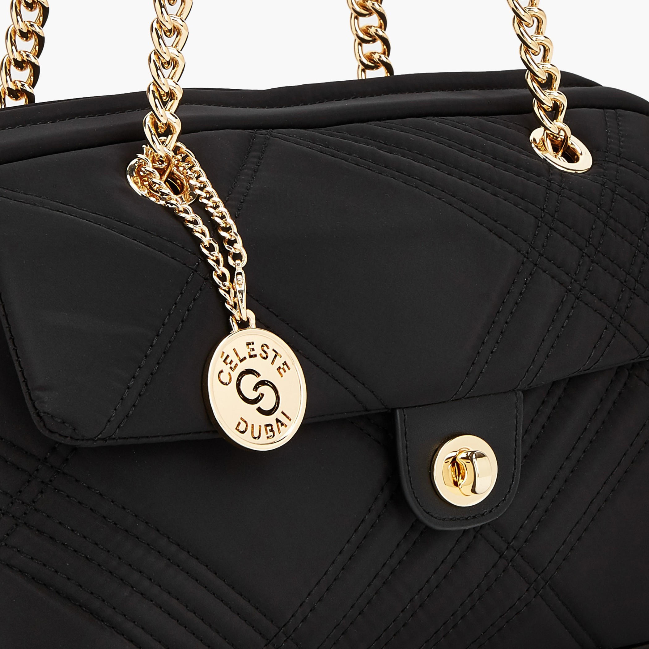 Celeste Quilted Shoulder Bag with Zip Closure-women-bagsandwallets-handbags-image-3