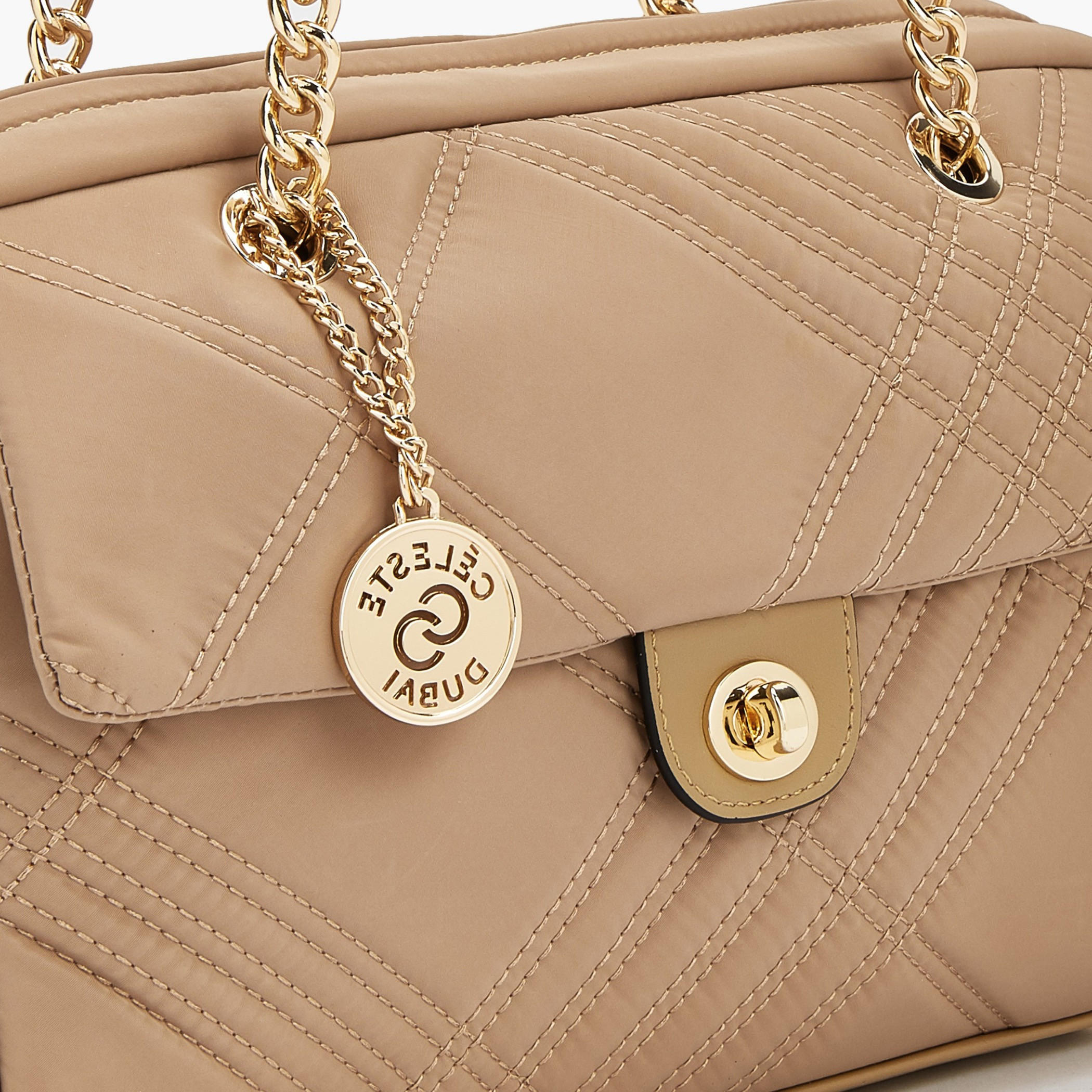 Celeste Quilted Shoulder Bag with Zip Closure-women-bagsandwallets-handbags-image-3