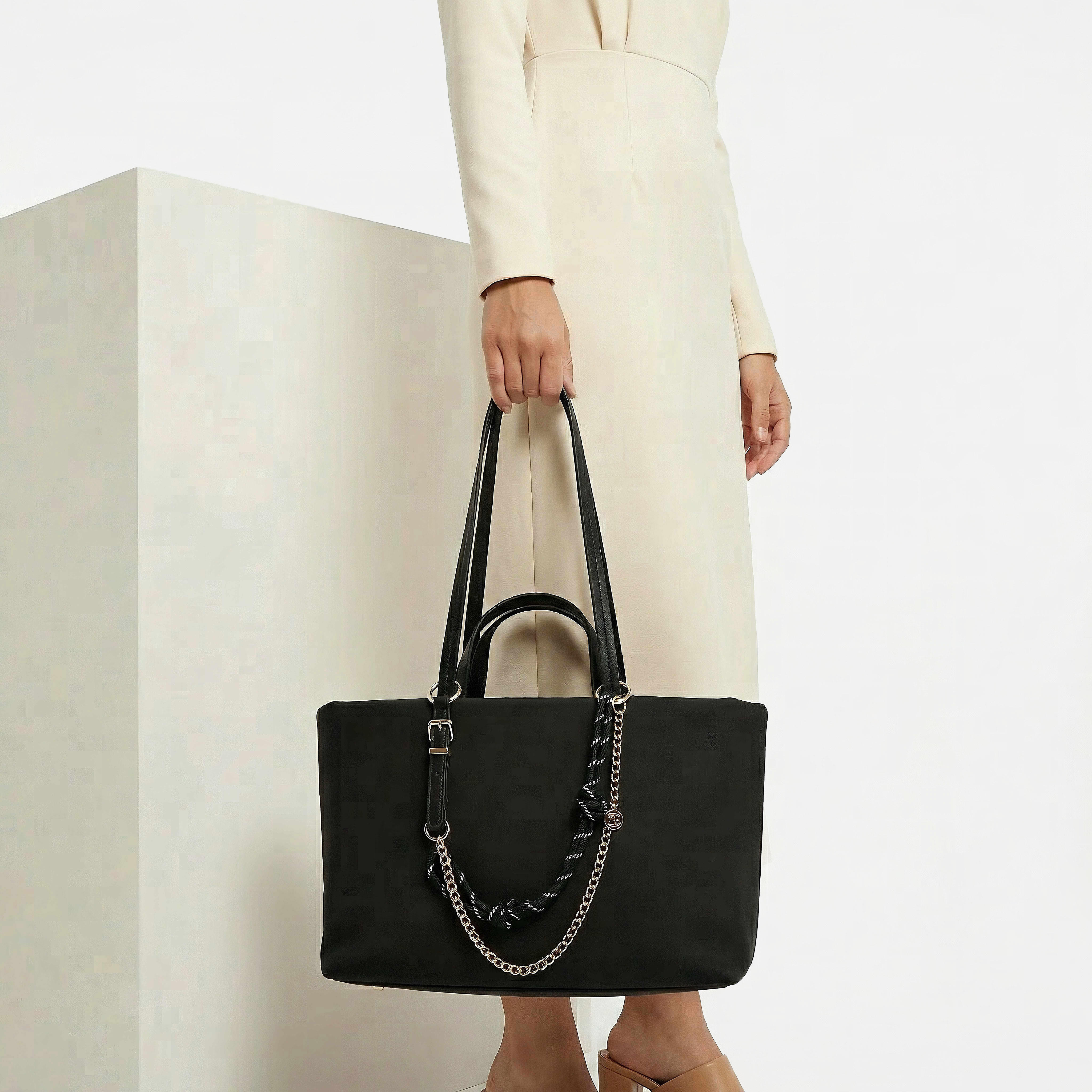 Celeste Chain Detail Tote Bag with Double Handle-women-bagsandwallets-handbags-image-8