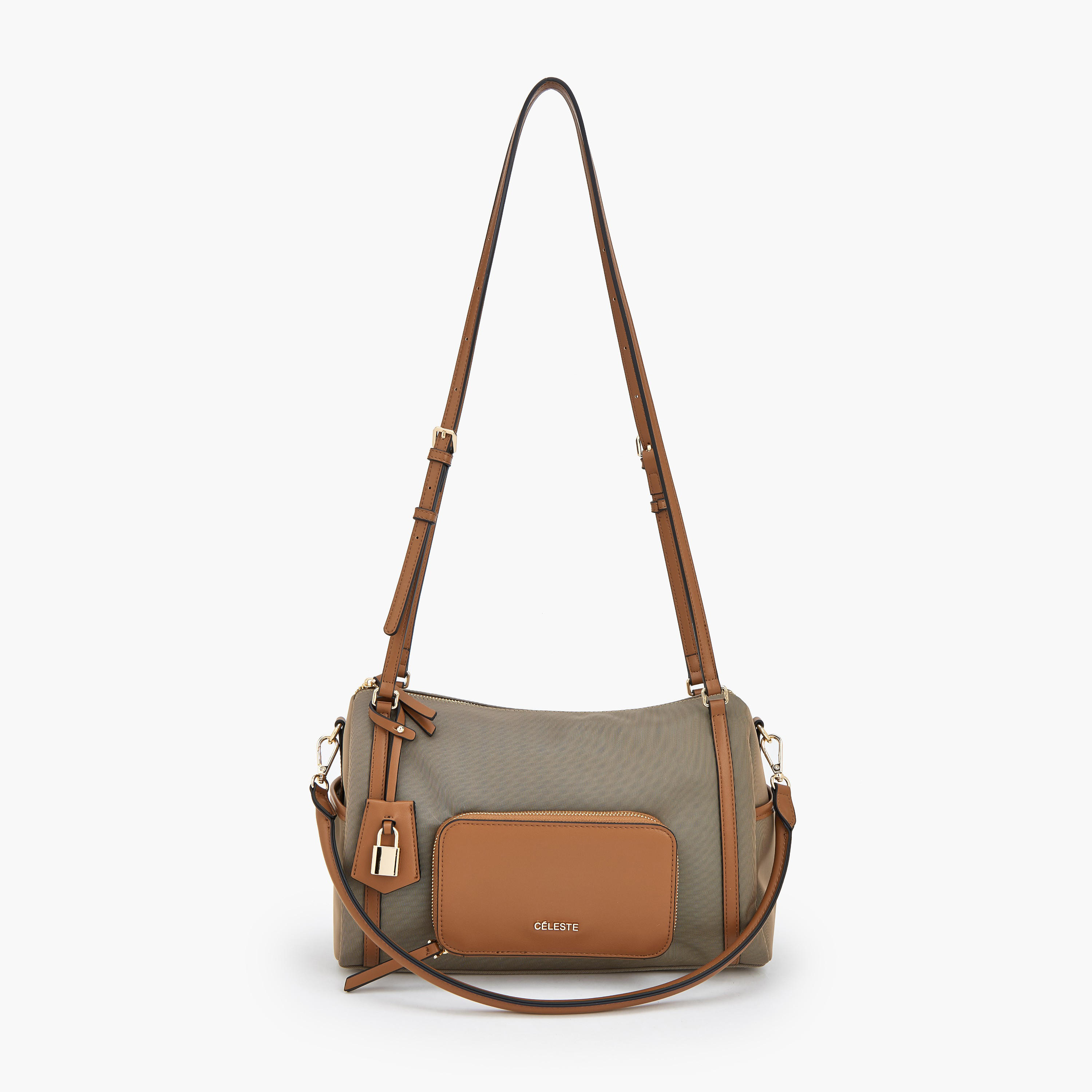 Celeste Monogram Print Shoulder Bag with Double Handle-women-bagsandwallets-handbags-image-3