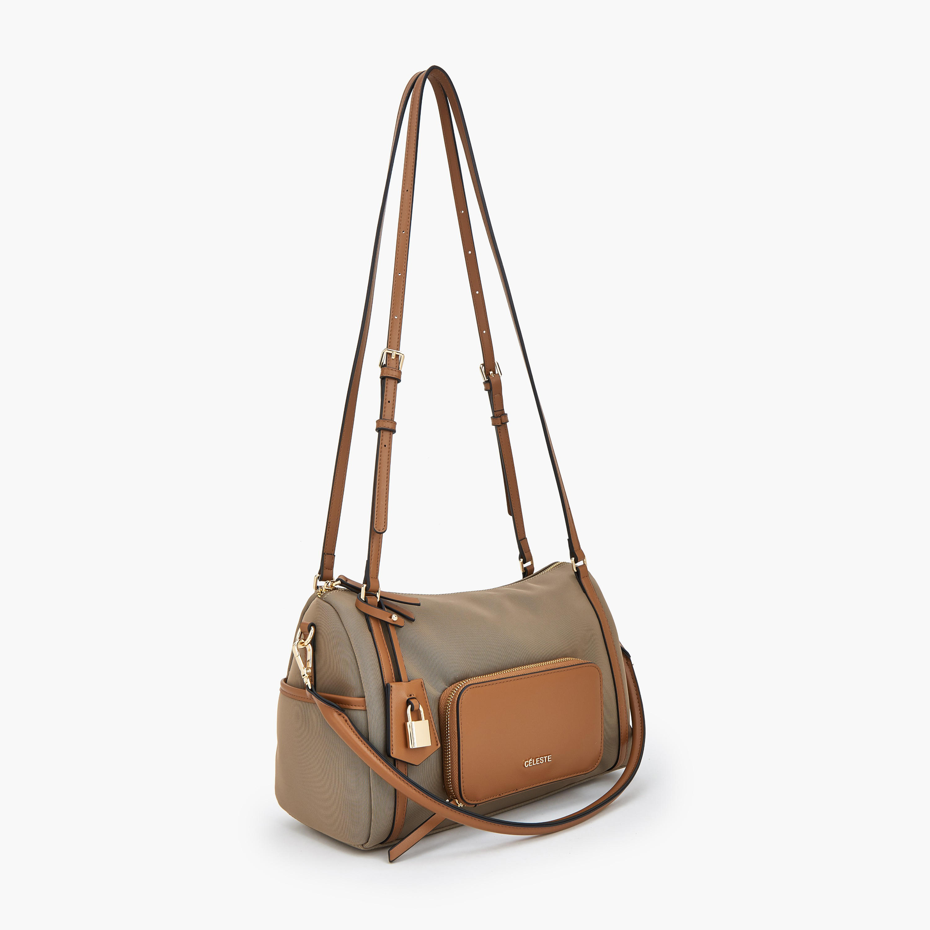Celeste Monogram Print Shoulder Bag with Double Handle-women-bagsandwallets-handbags-image-4