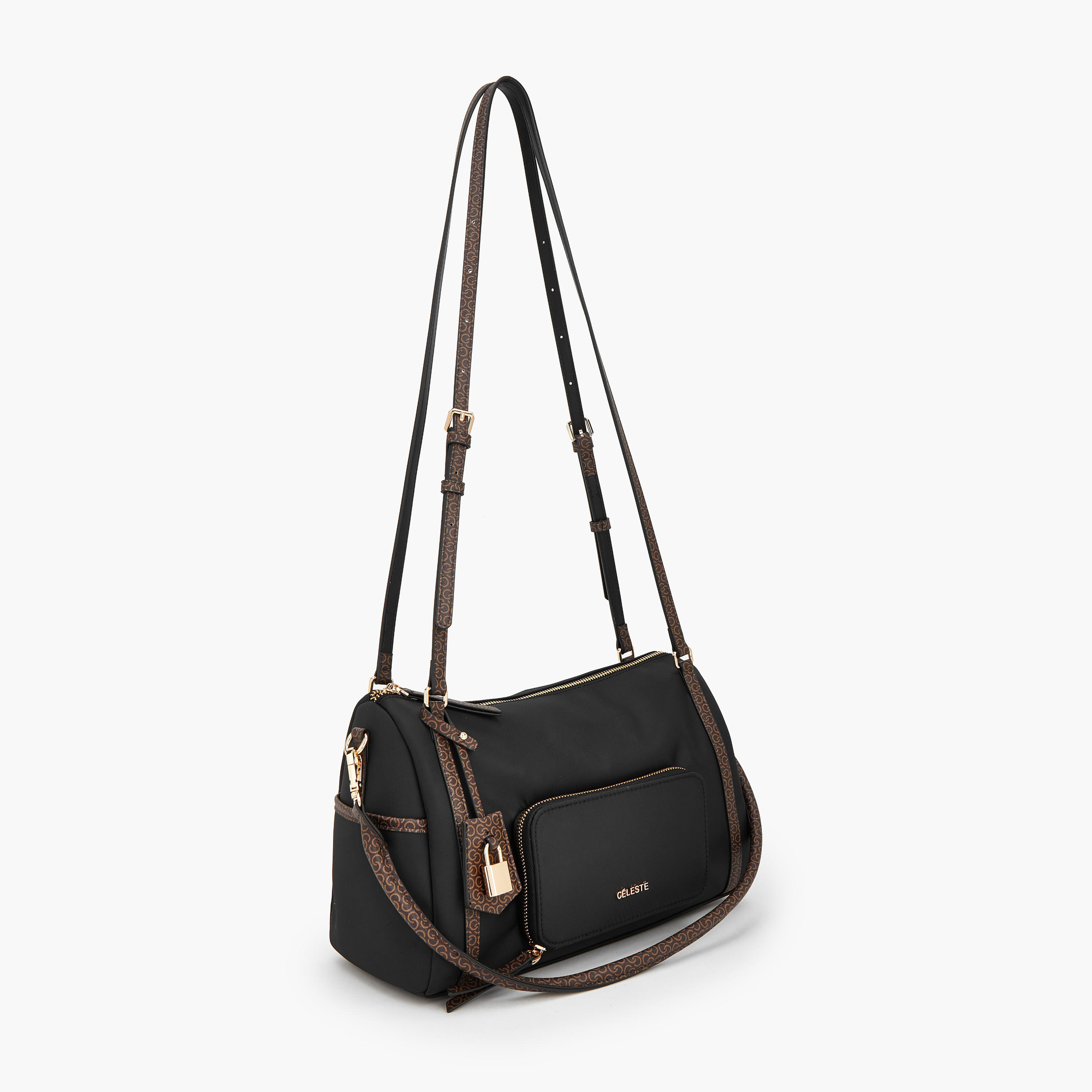 Celeste Monogram Print Shoulder Bag with Double Handle-women-bagsandwallets-handbags-image-2