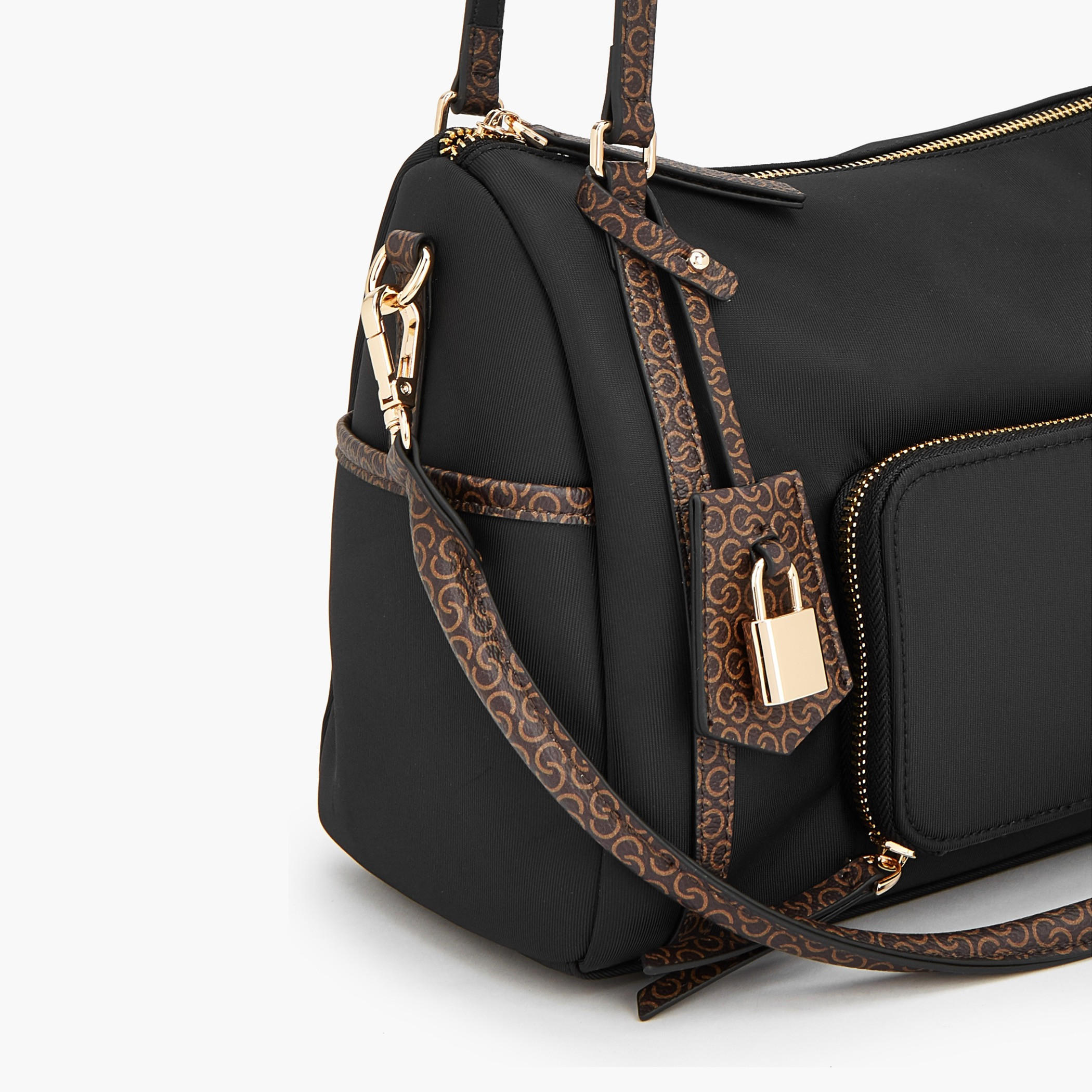 شنطة كتف بطبعات مونوجرام ومقبض مزدوج من سيليست-women-bagsandwallets-handbags-image-3