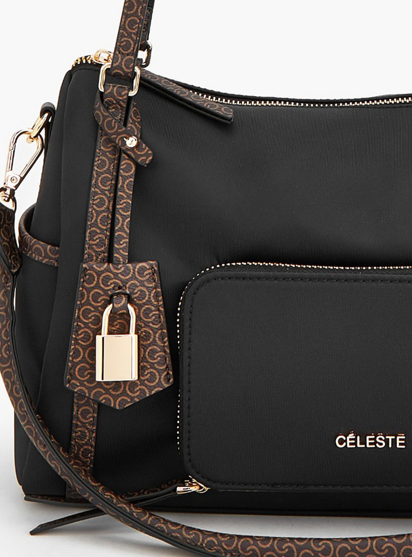 شنطة كتف بطبعات مونوجرام ومقبض مزدوج من سيليست-women-bagsandwallets-handbags-image-8