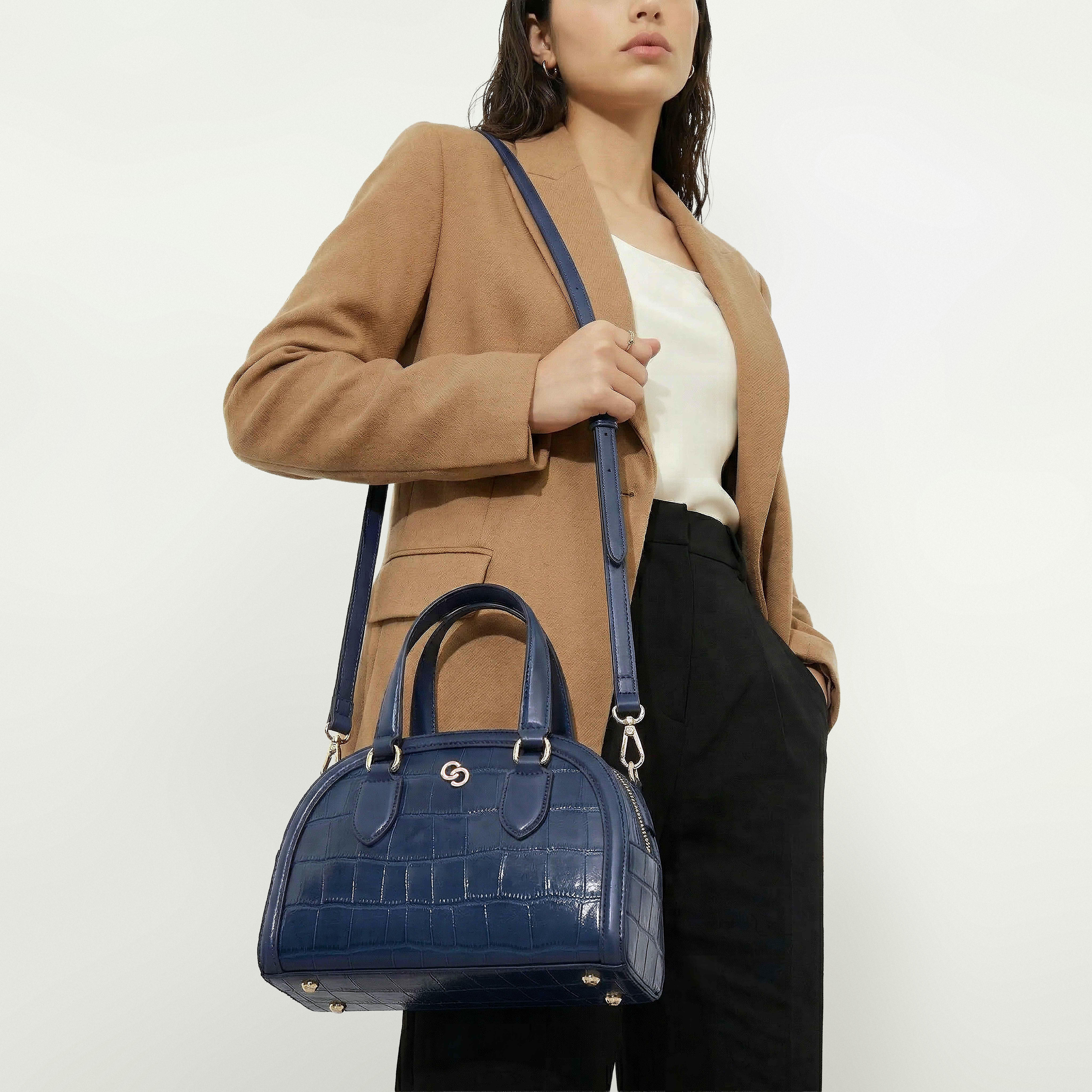 Celeste Textured Dome Bag with Dual Handle-women-bagsandwallets-handbags-image-2