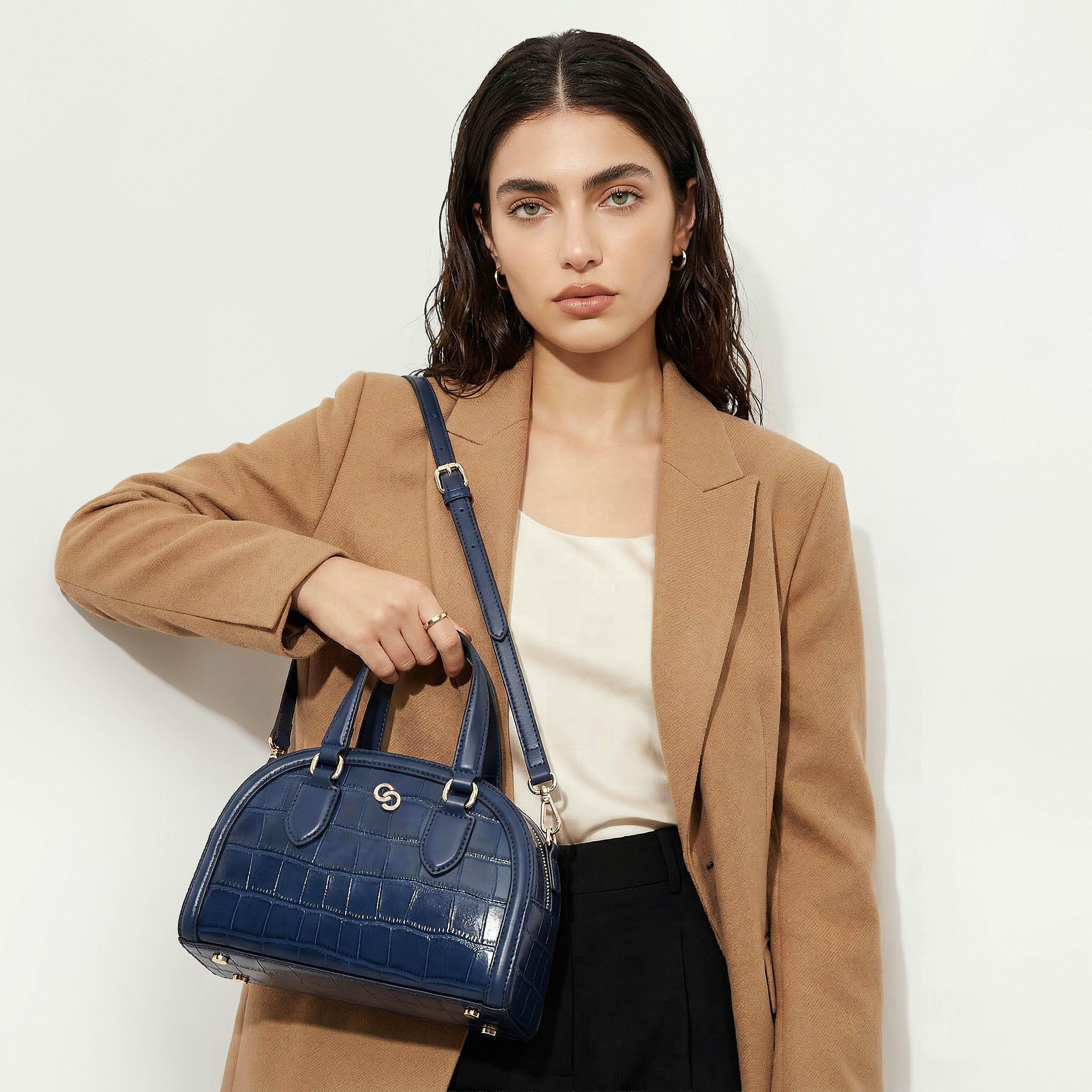 Celeste Textured Dome Bag with Dual Handle-women-bagsandwallets-handbags-image-8