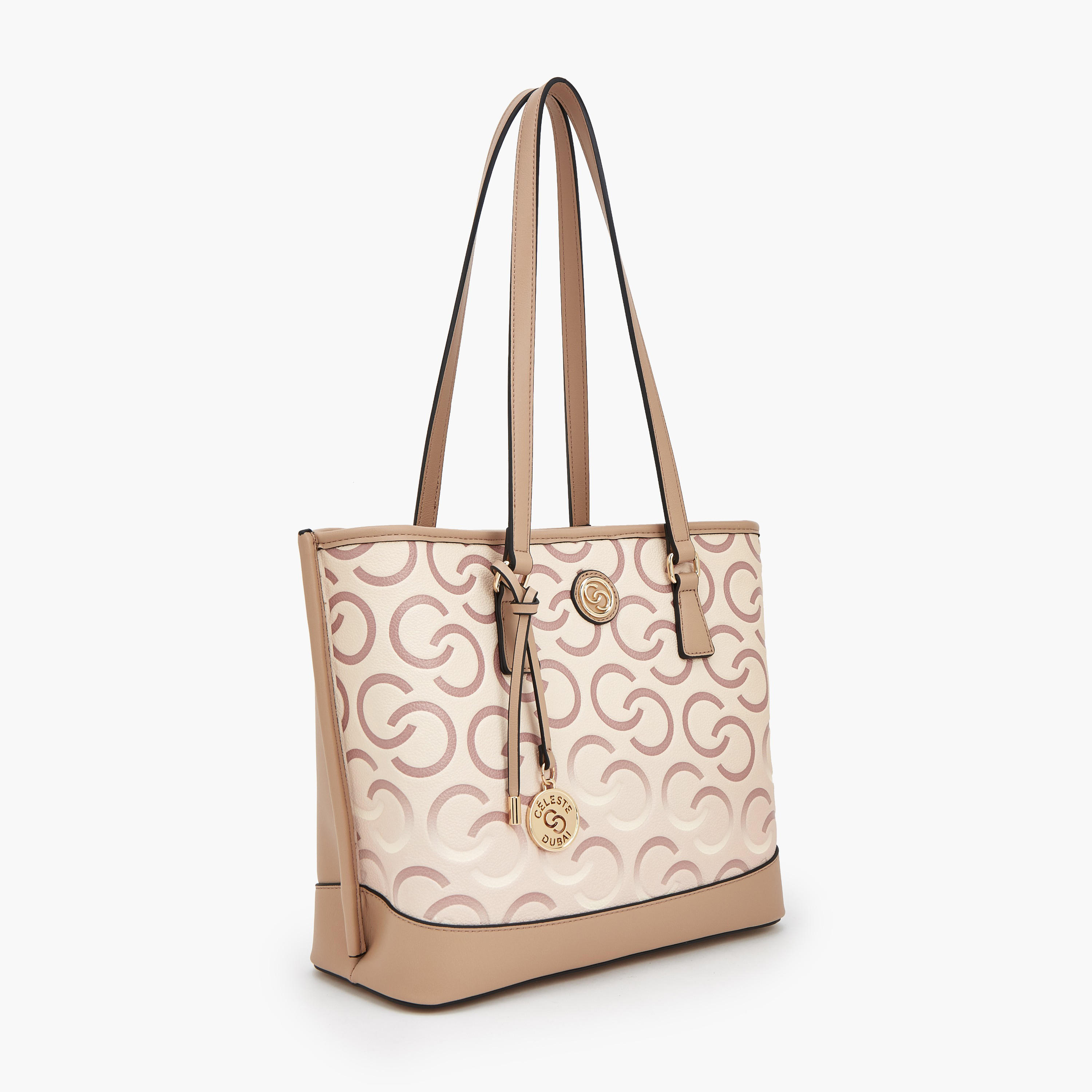 شنطة توتي بطبعات مونوجرام ومقبض مزدوج من سيليست-women-bagsandwallets-handbags-image-7