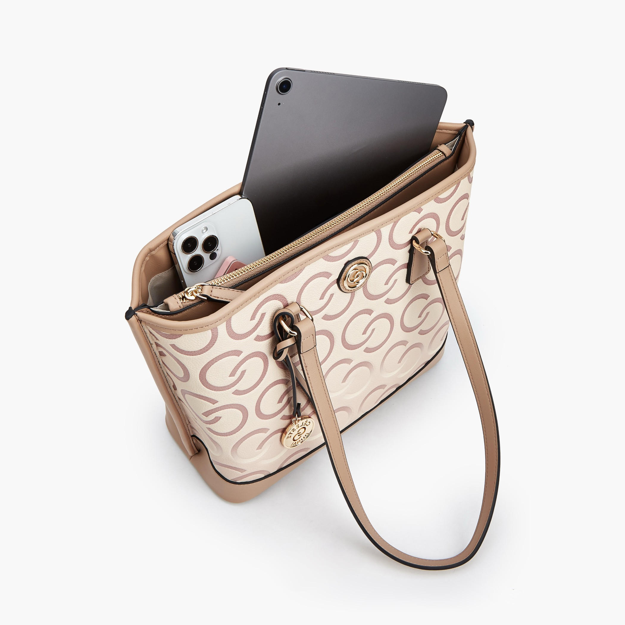 شنطة توتي بطبعات مونوجرام ومقبض مزدوج من سيليست-women-bagsandwallets-handbags-image-2