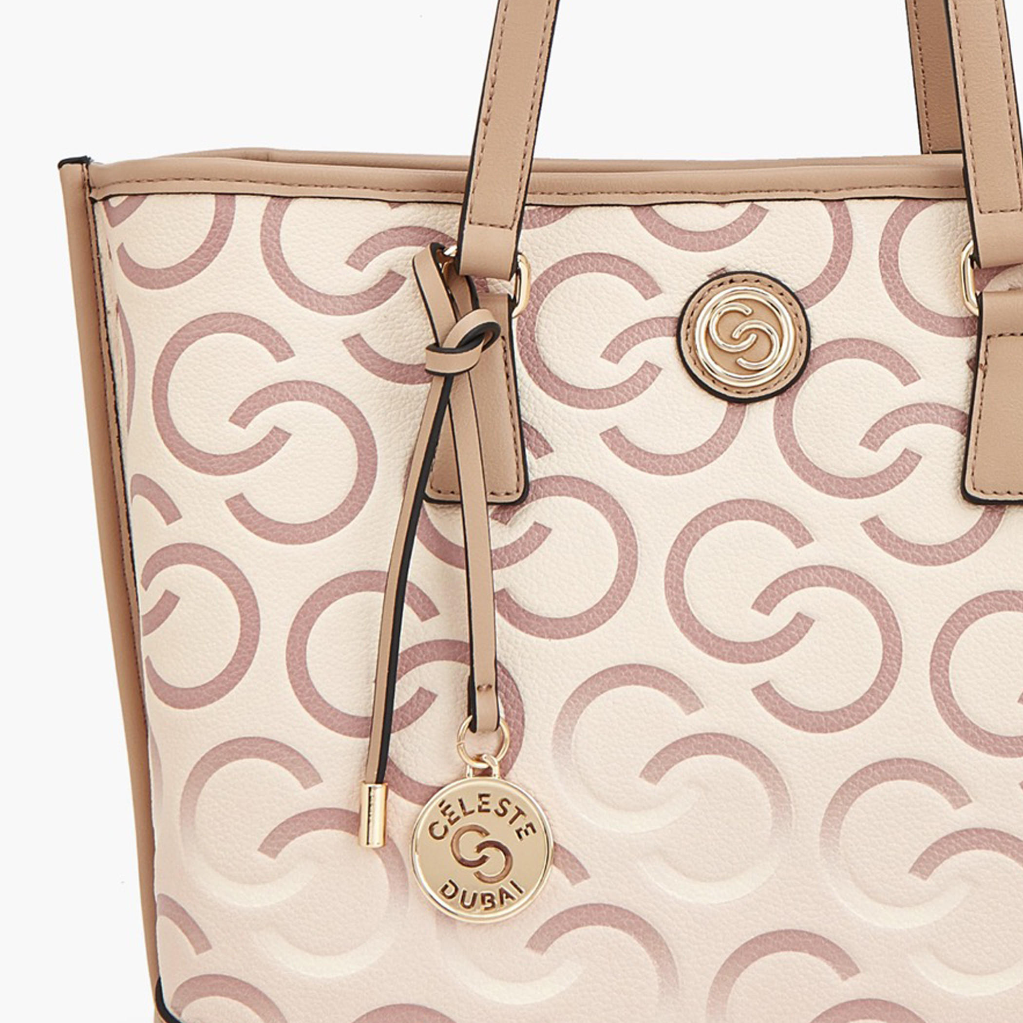 شنطة توتي بطبعات مونوجرام ومقبض مزدوج من سيليست-women-bagsandwallets-handbags-image-1