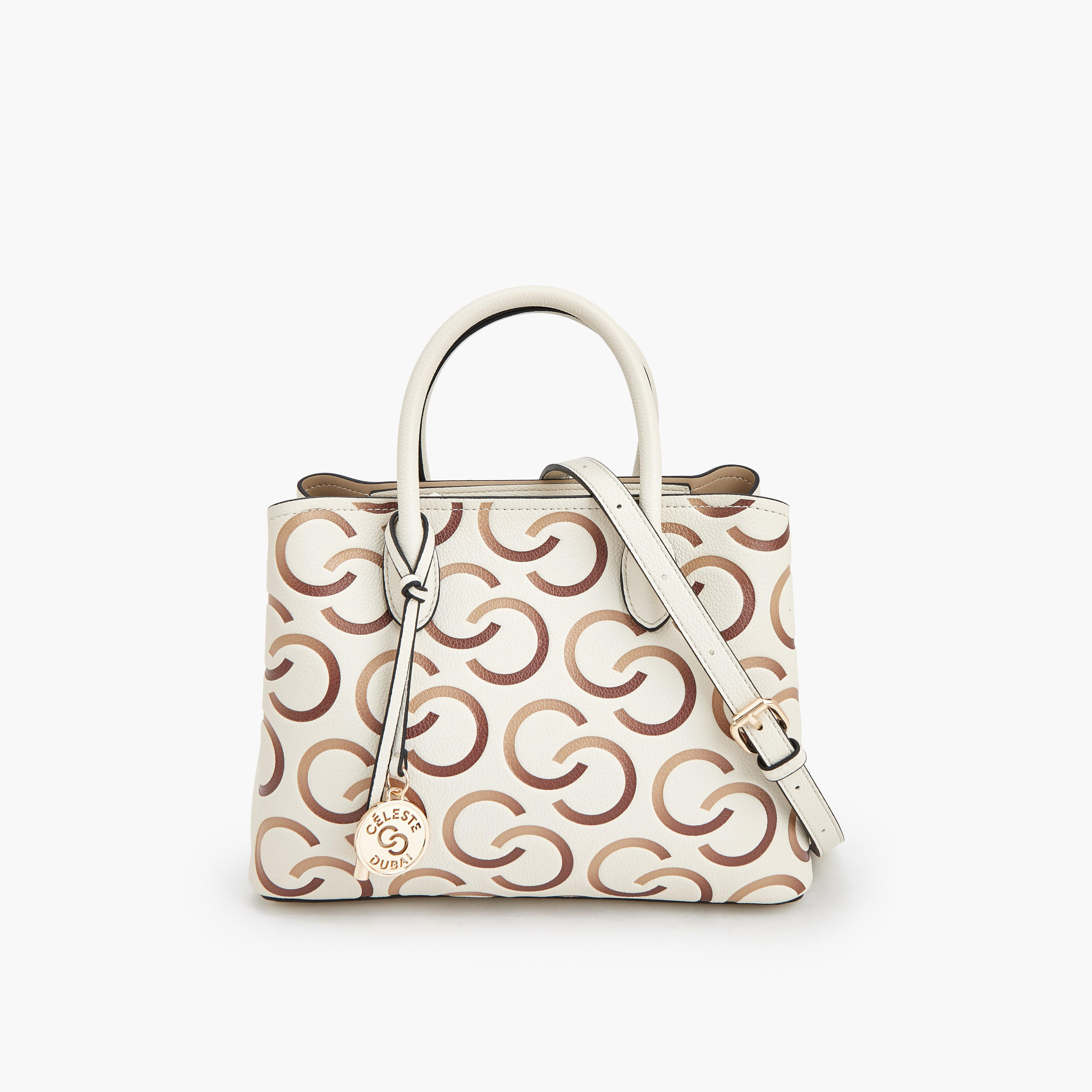 شنطة توتي بطبعات مونوجرام ومقبض مزدوج من سيليست-women-bagsandwallets-handbags-image-1