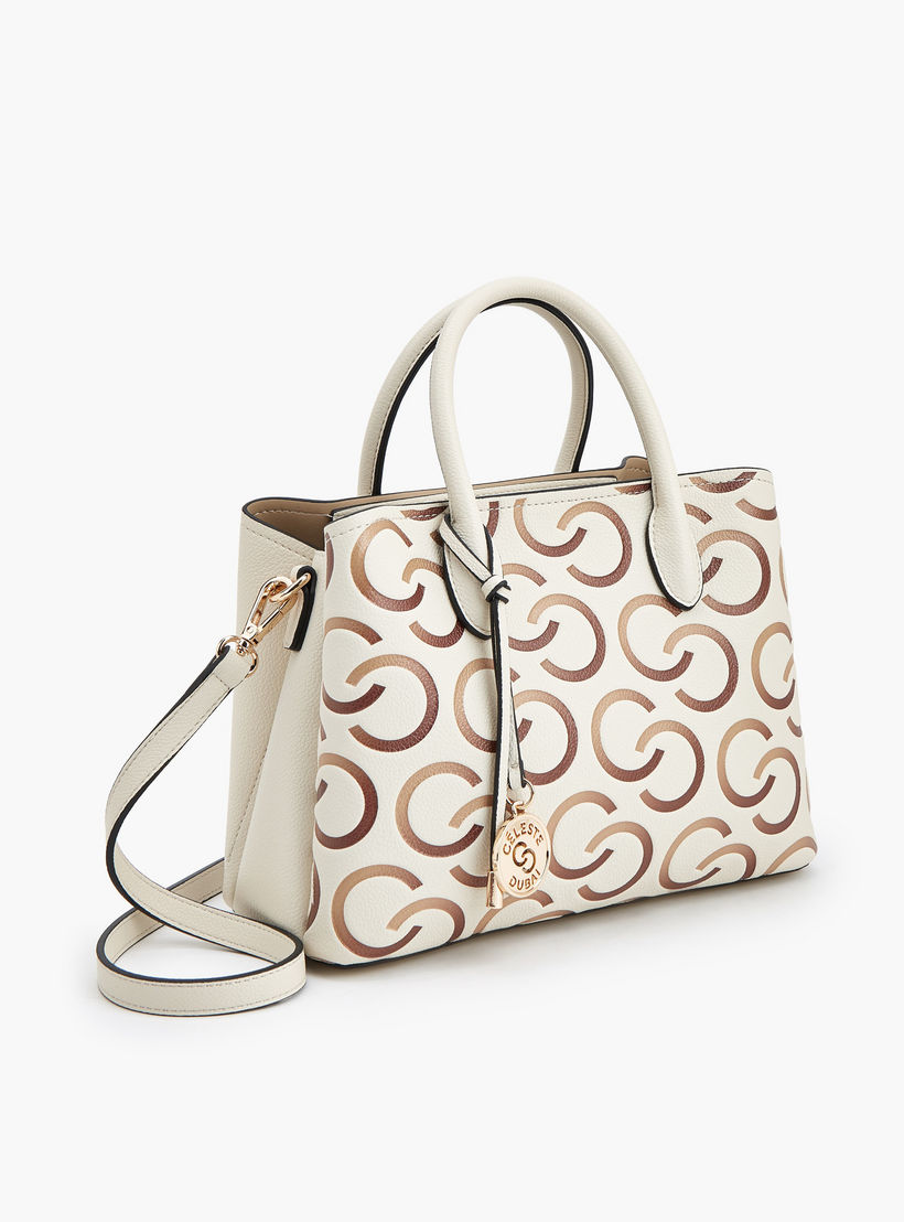 شنطة توتي بطبعات مونوجرام ومقبض مزدوج من سيليست-women-bagsandwallets-handbags-image-4
