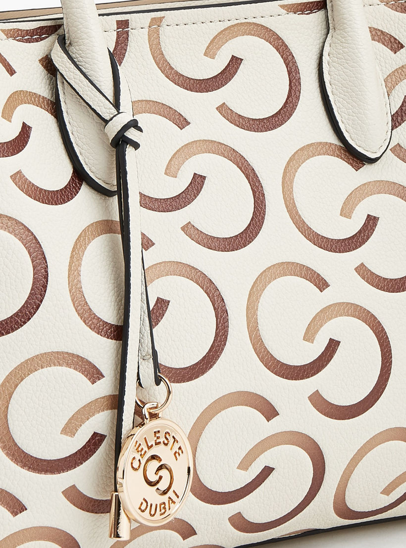 شنطة توتي بطبعات مونوجرام ومقبض مزدوج من سيليست-women-bagsandwallets-handbags-image-5