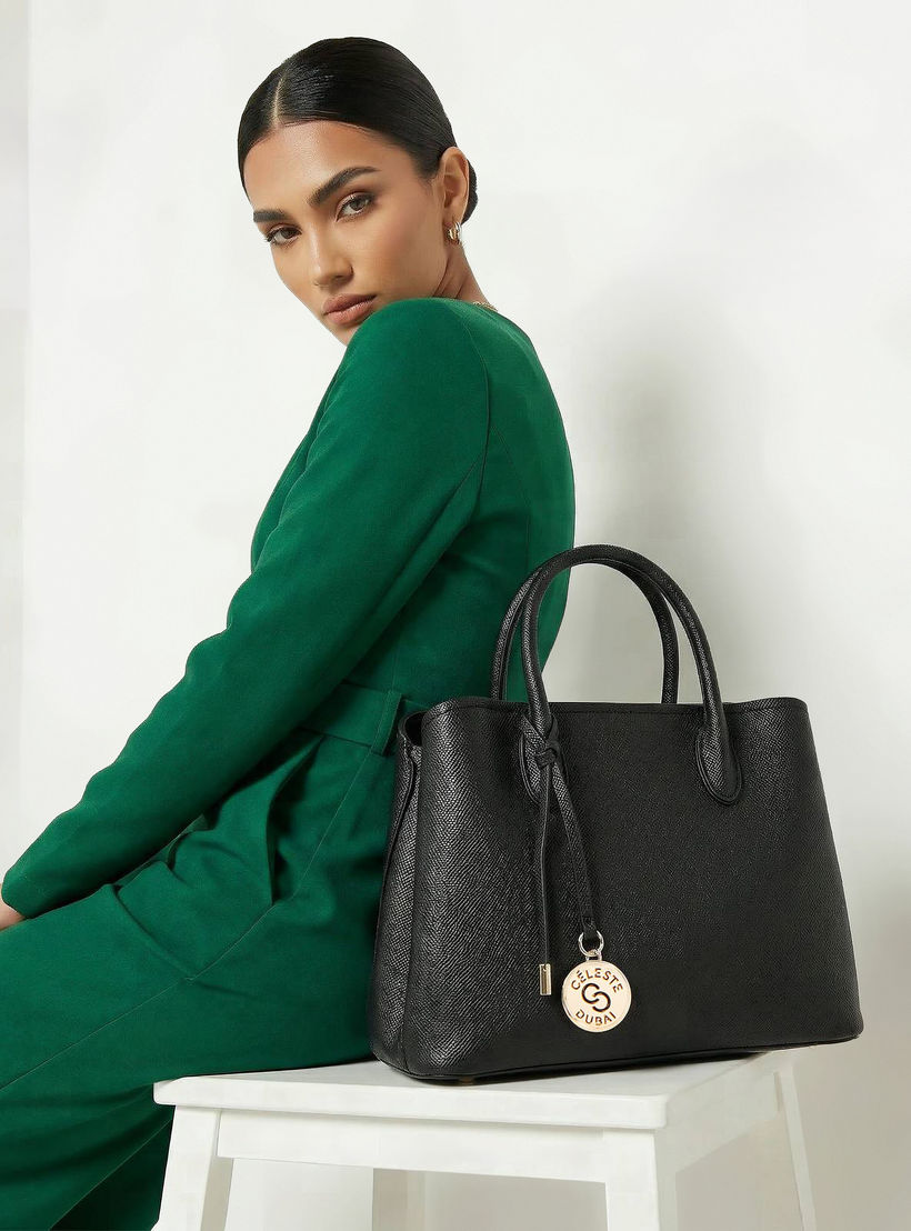 Celeste Textured Tote Bag with Double Handle-women-bagsandwallets-handbags-image-2