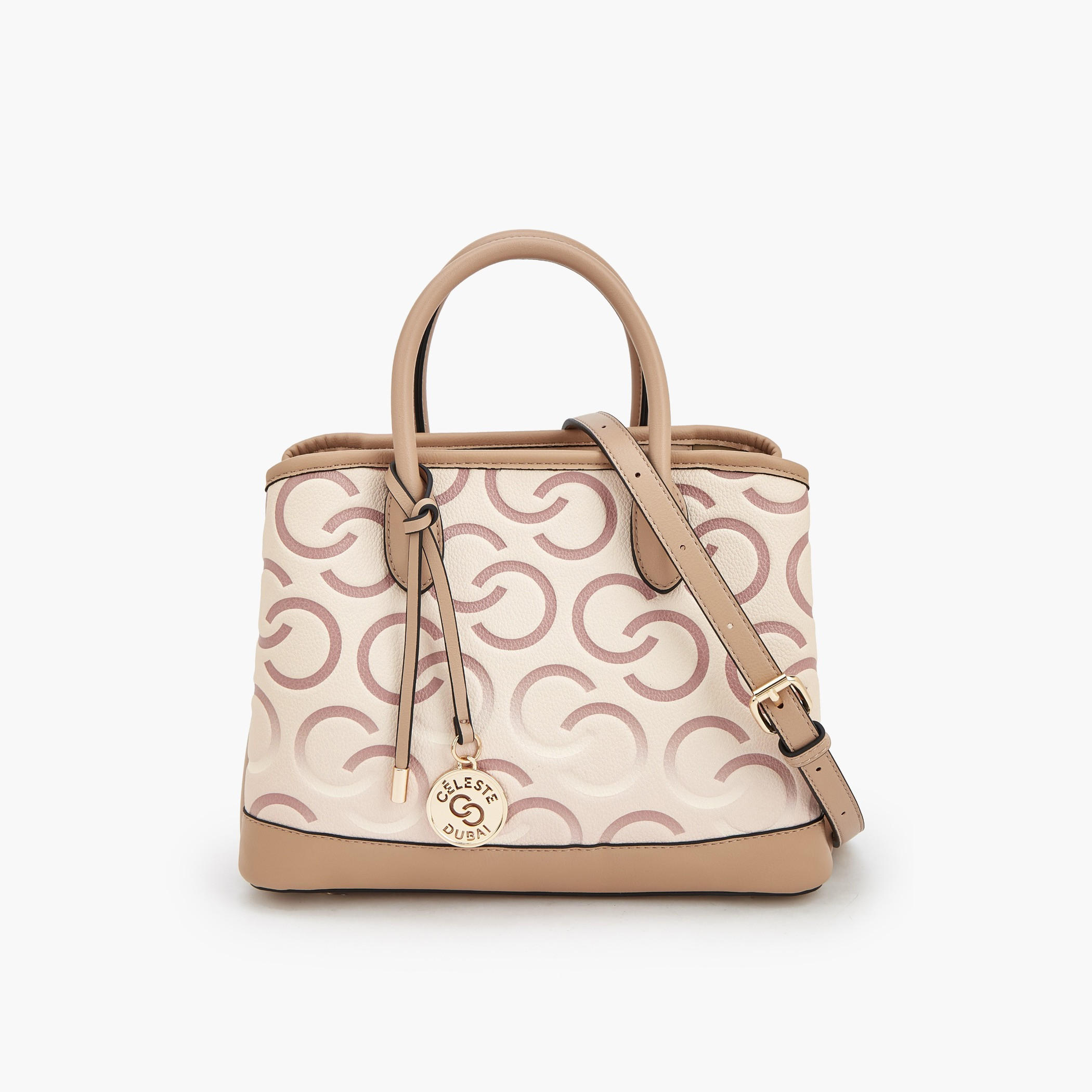 Celeste Monogram Print Tote Bag with Double Handle-women-bagsandwallets-handbags-image-1