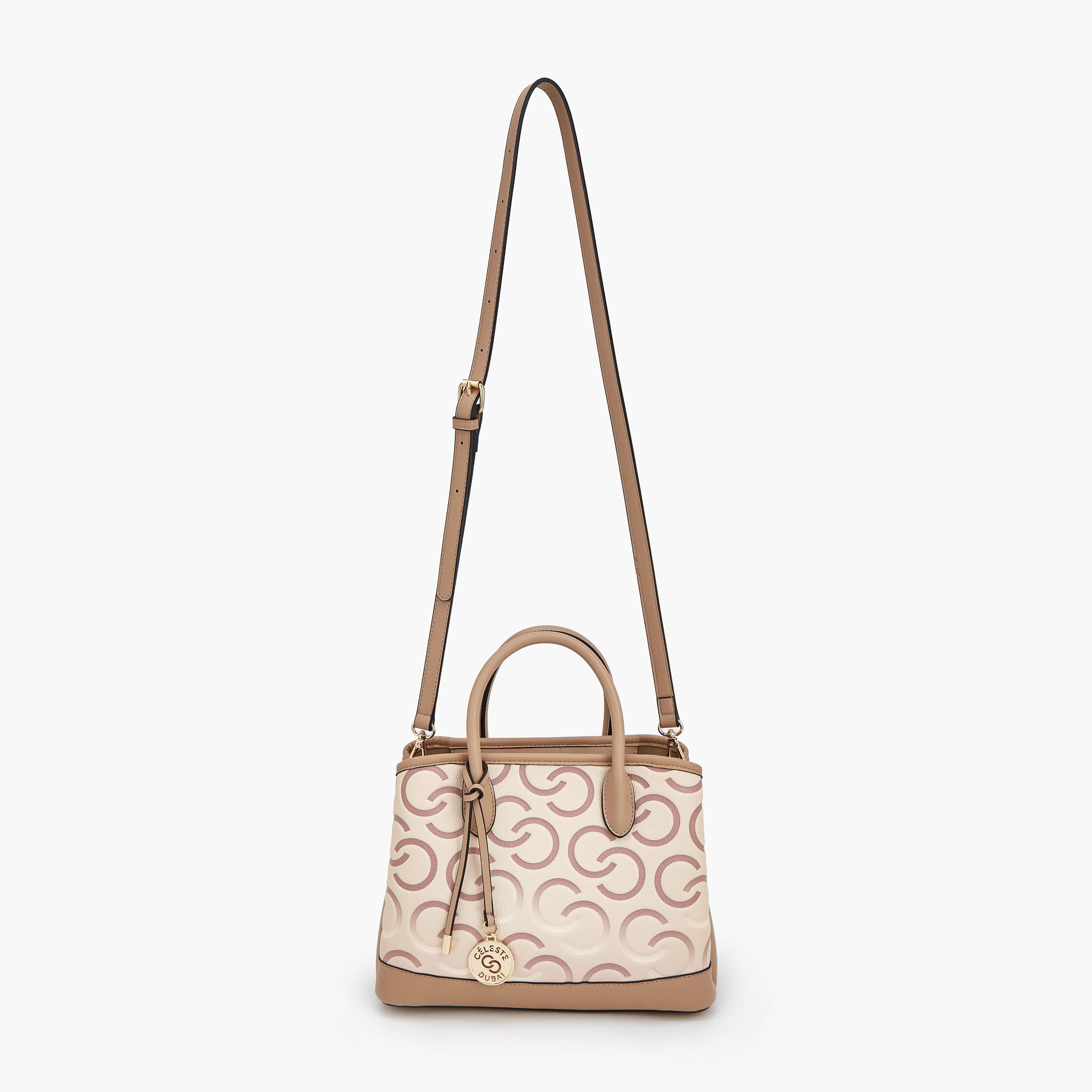 Celeste Monogram Print Tote Bag with Double Handle-women-bagsandwallets-handbags-image-3