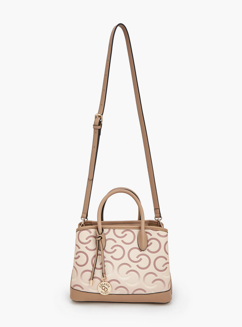 Celeste Monogram Print Tote Bag with Double Handle-women-bagsandwallets-handbags-image-3