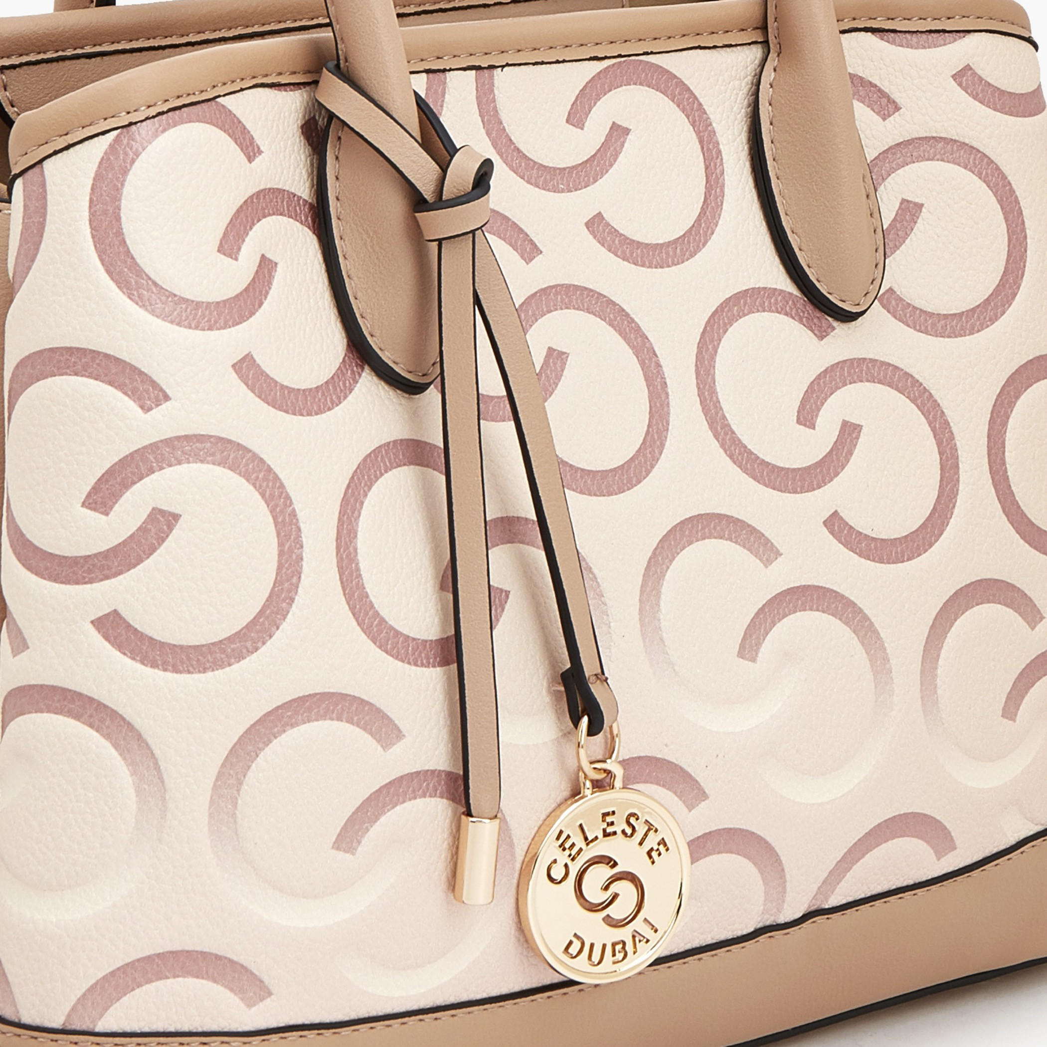 Celeste Monogram Print Tote Bag with Double Handle-women-bagsandwallets-handbags-image-5
