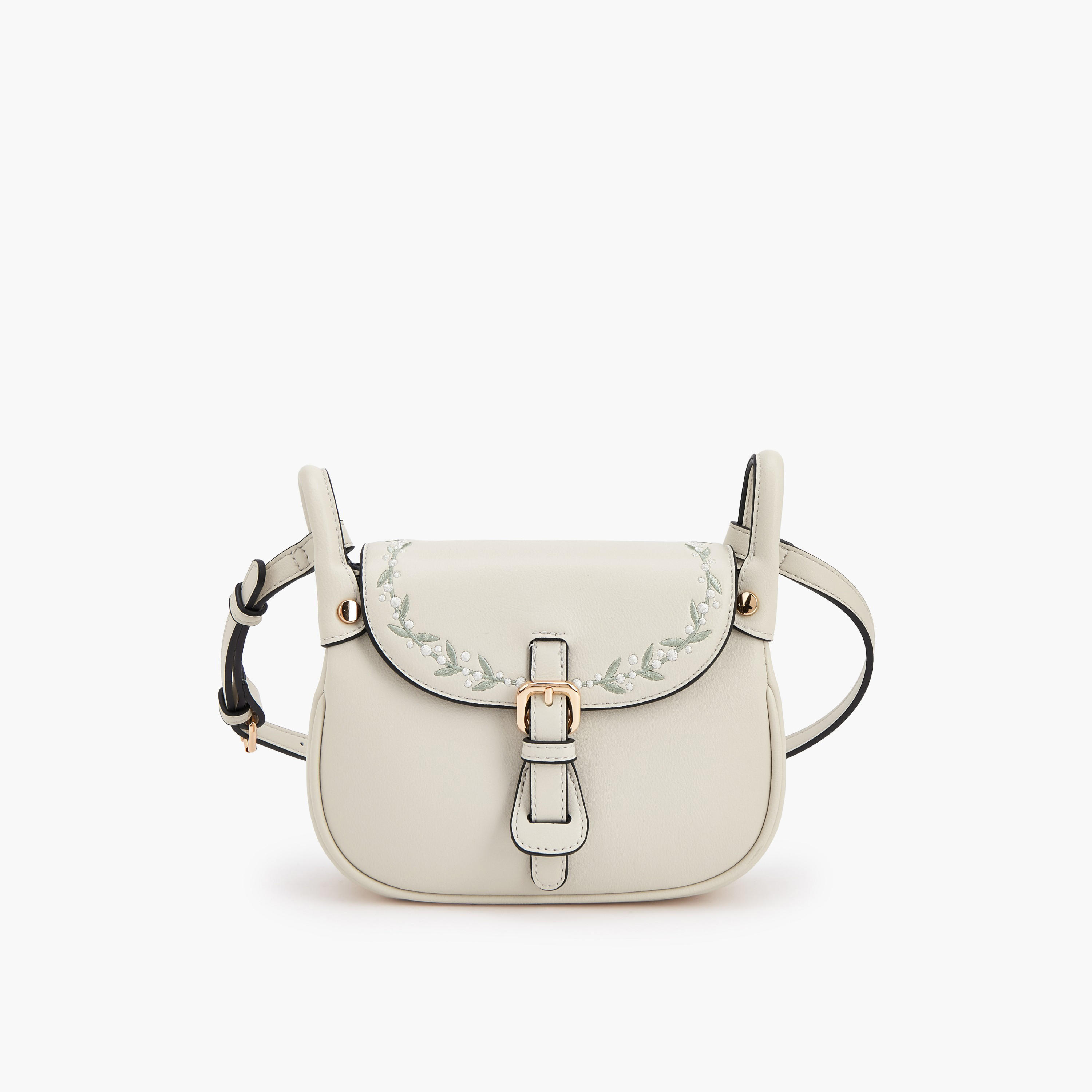 شنطة كروس بودي مطرزة بزر إغلاق من سيليست-women-bagsandwallets-handbags-image-1