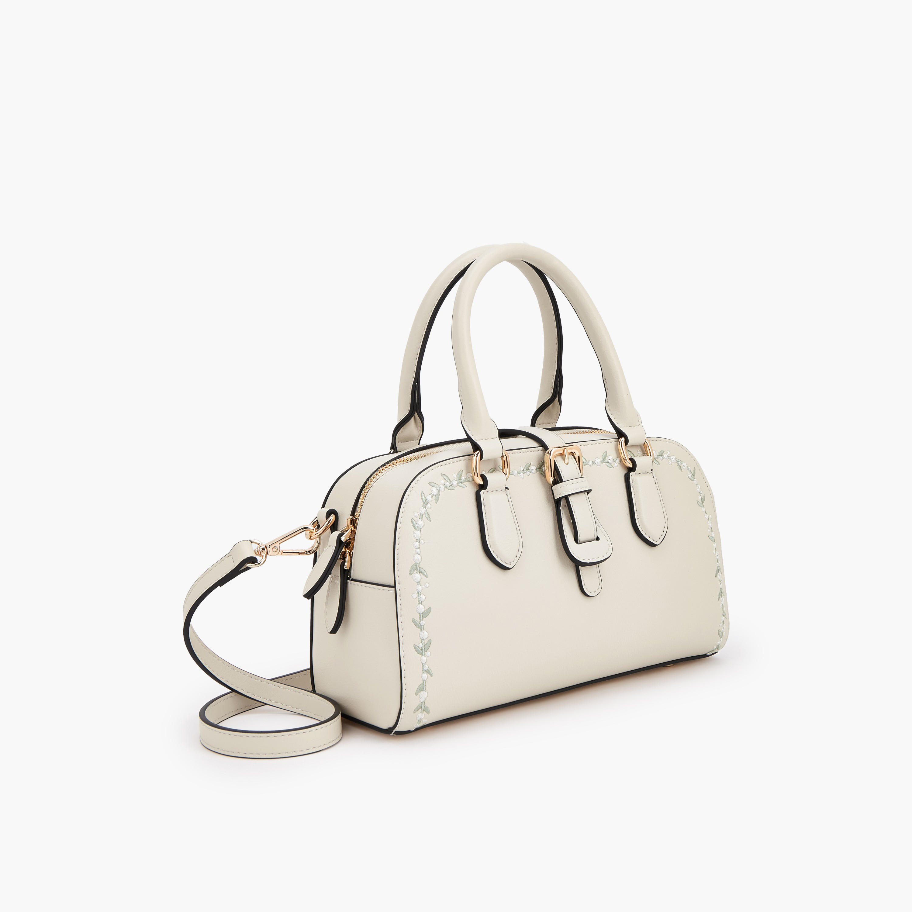شنطة توت بتطريزات زهرية ومقبض مزدوج من سيليست-women-bagsandwallets-handbags-image-3