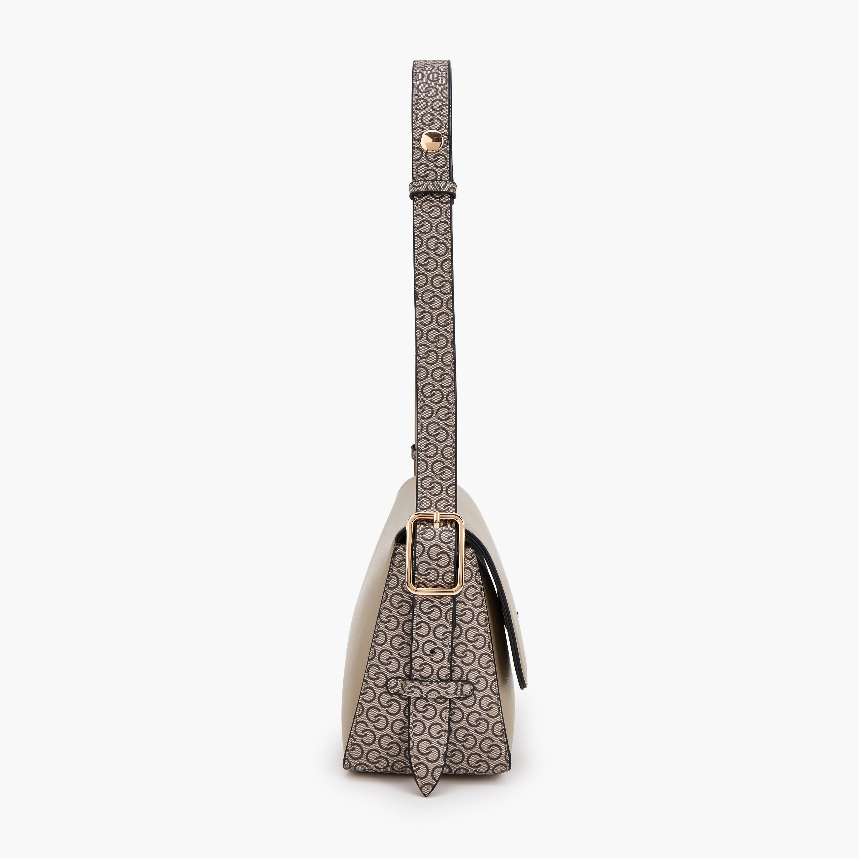 Celeste Textured Panel Shoulder Bag with Button Closure-women-bagsandwallets-handbags-image-5