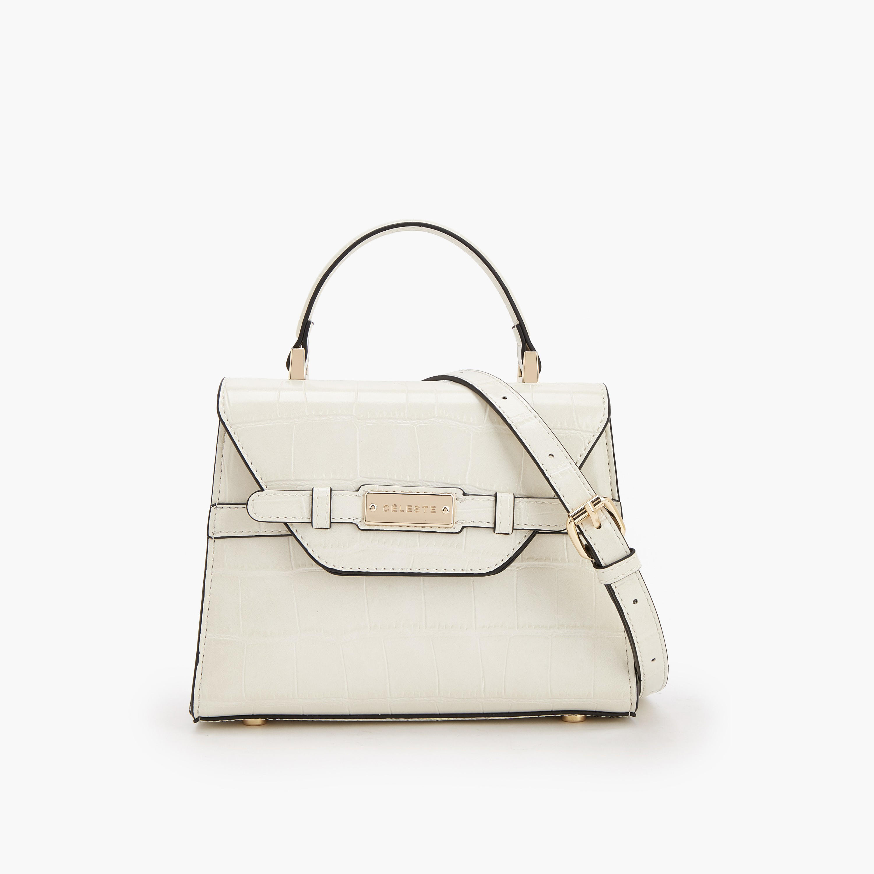 Celeste Textured Satchel Bag with Detachable Strap-women-bagsandwallets-handbags-image-1