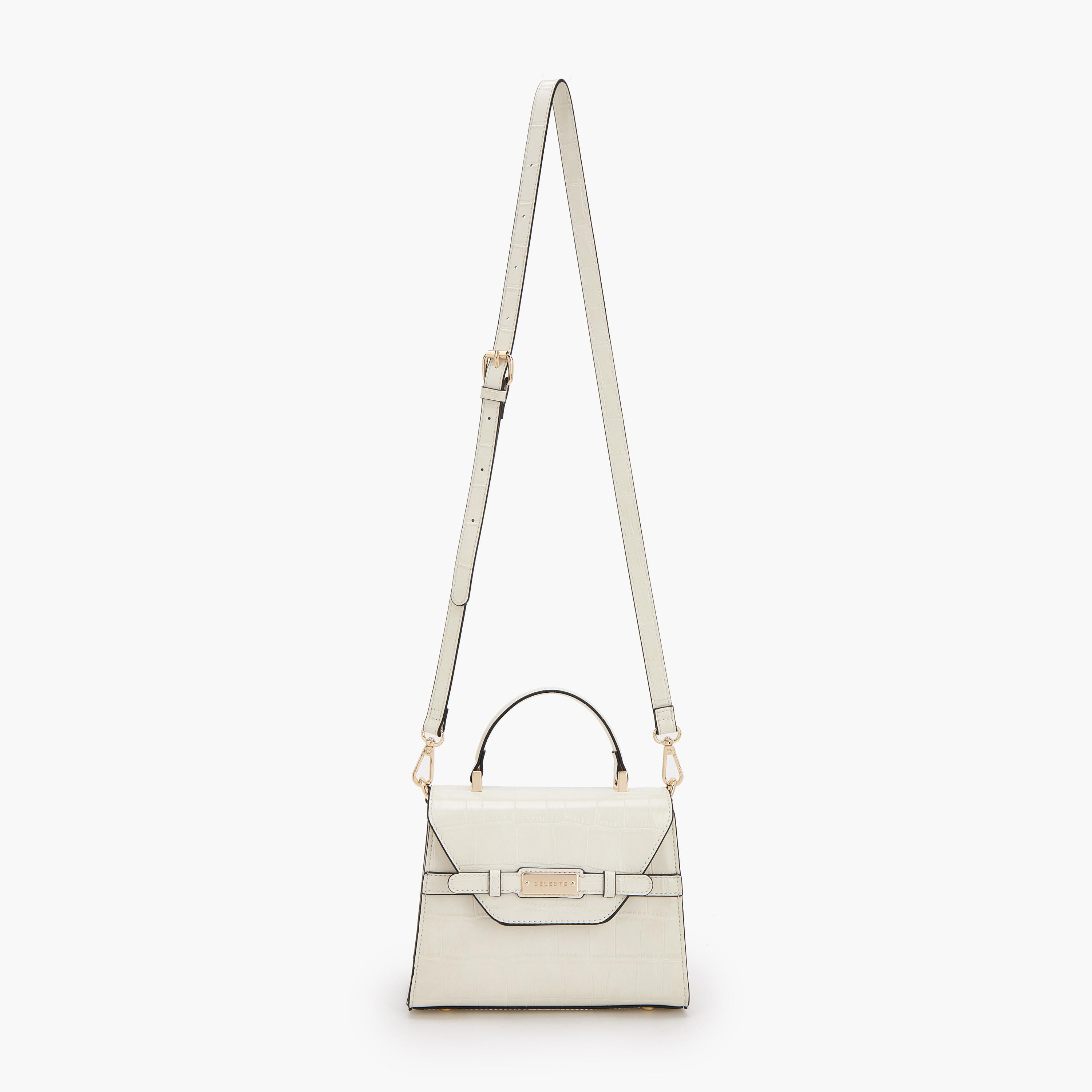 Celeste Textured Satchel Bag with Detachable Strap-women-bagsandwallets-handbags-image-2