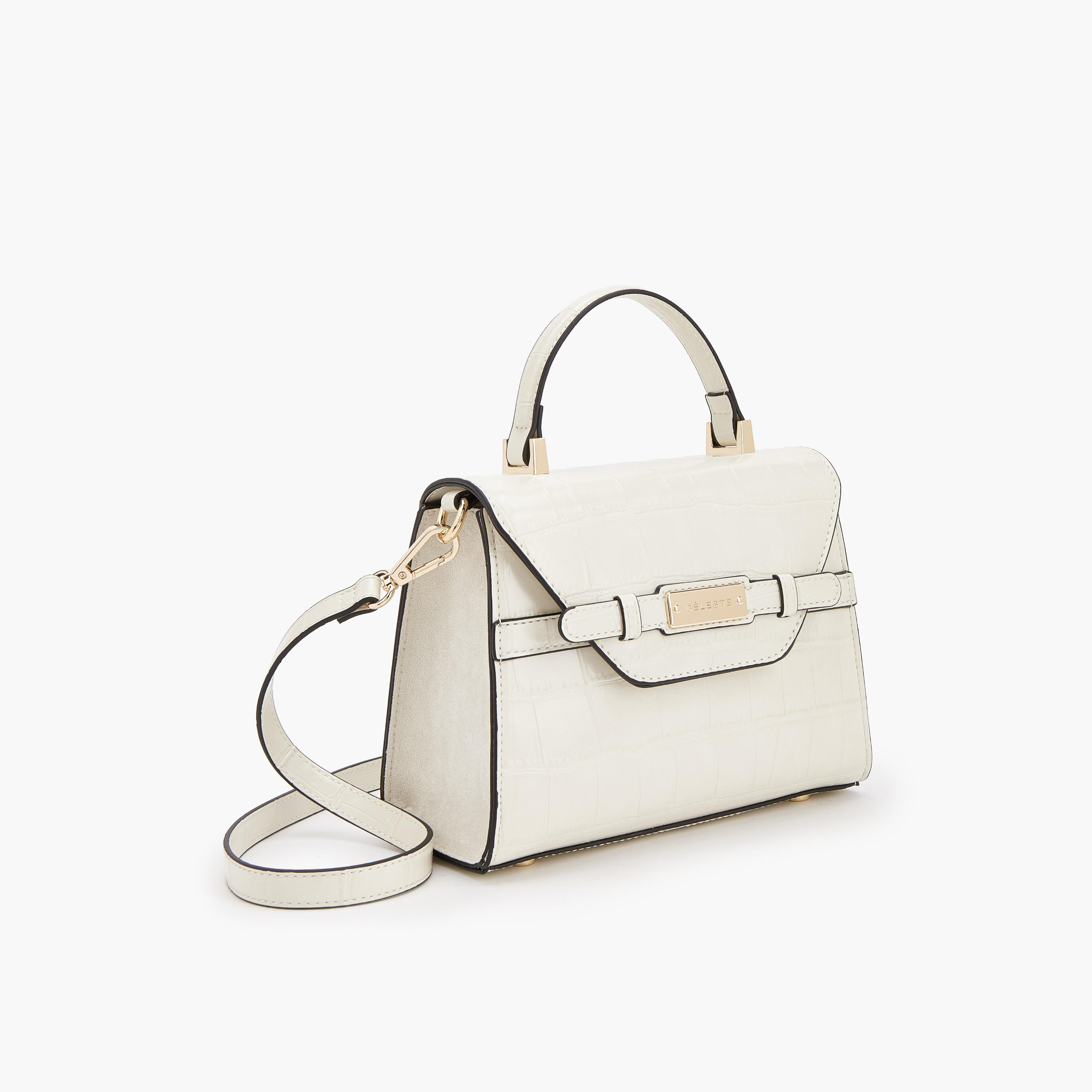 Celeste Textured Satchel Bag with Detachable Strap-women-bagsandwallets-handbags-image-3