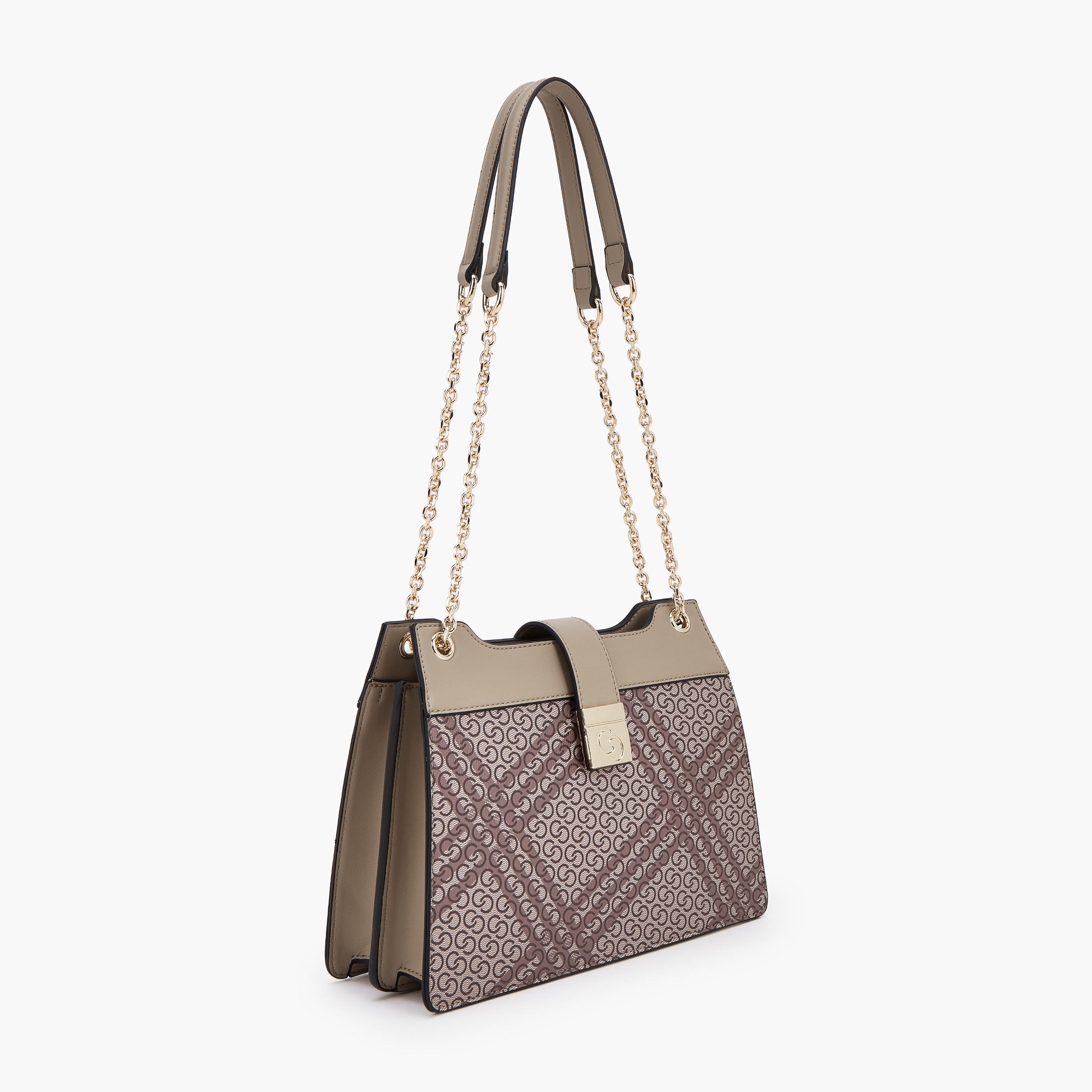 Celeste Printed Shoulder Bag with Chain Detail-women-bagsandwallets-handbags-image-2