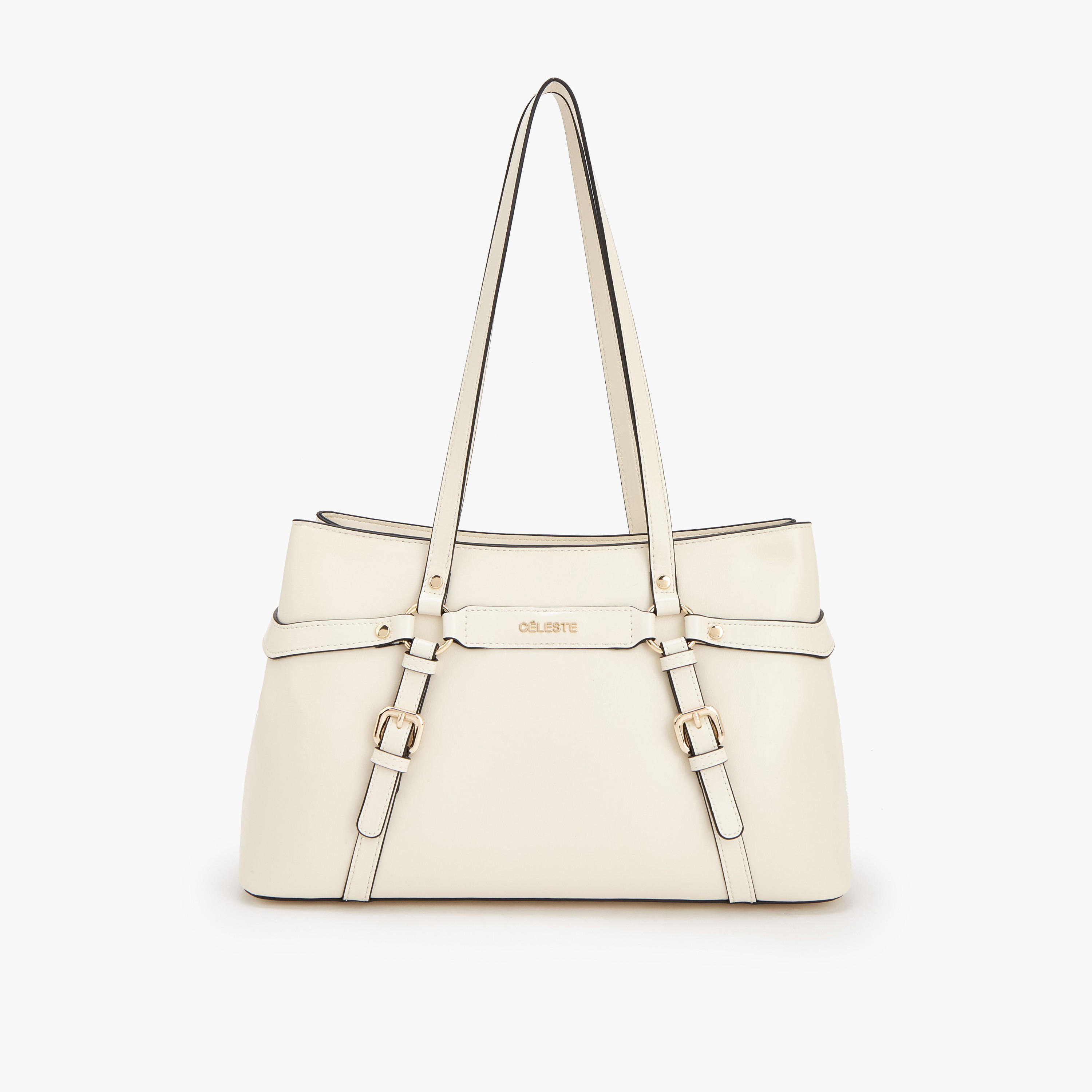 Celeste Buckle Accent Tote Bag with Double Handle-women-bagsandwallets-handbags-image-1
