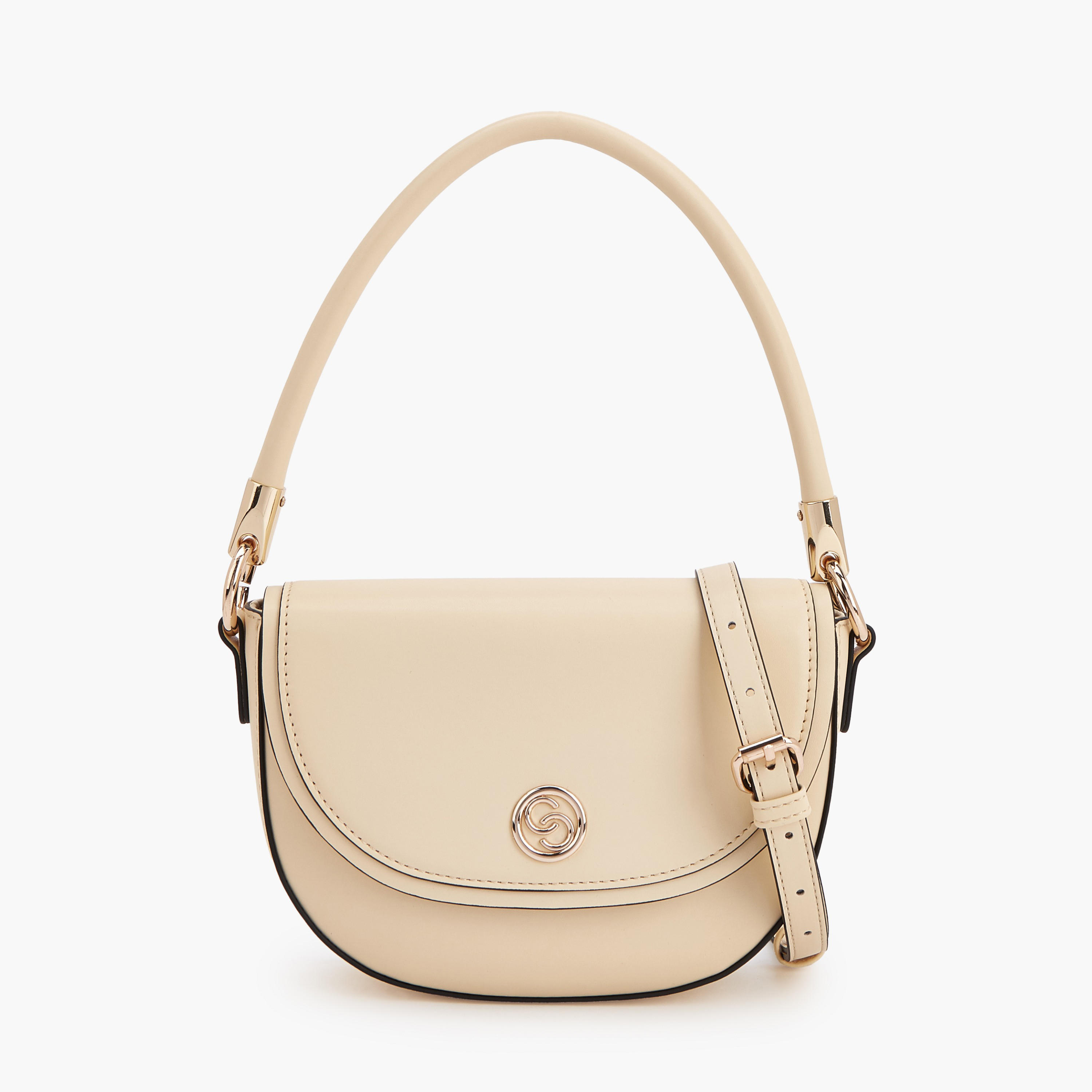 Celeste Textured Crossbody Bag with Button Closure-women-bagsandwallets-handbags-image-1