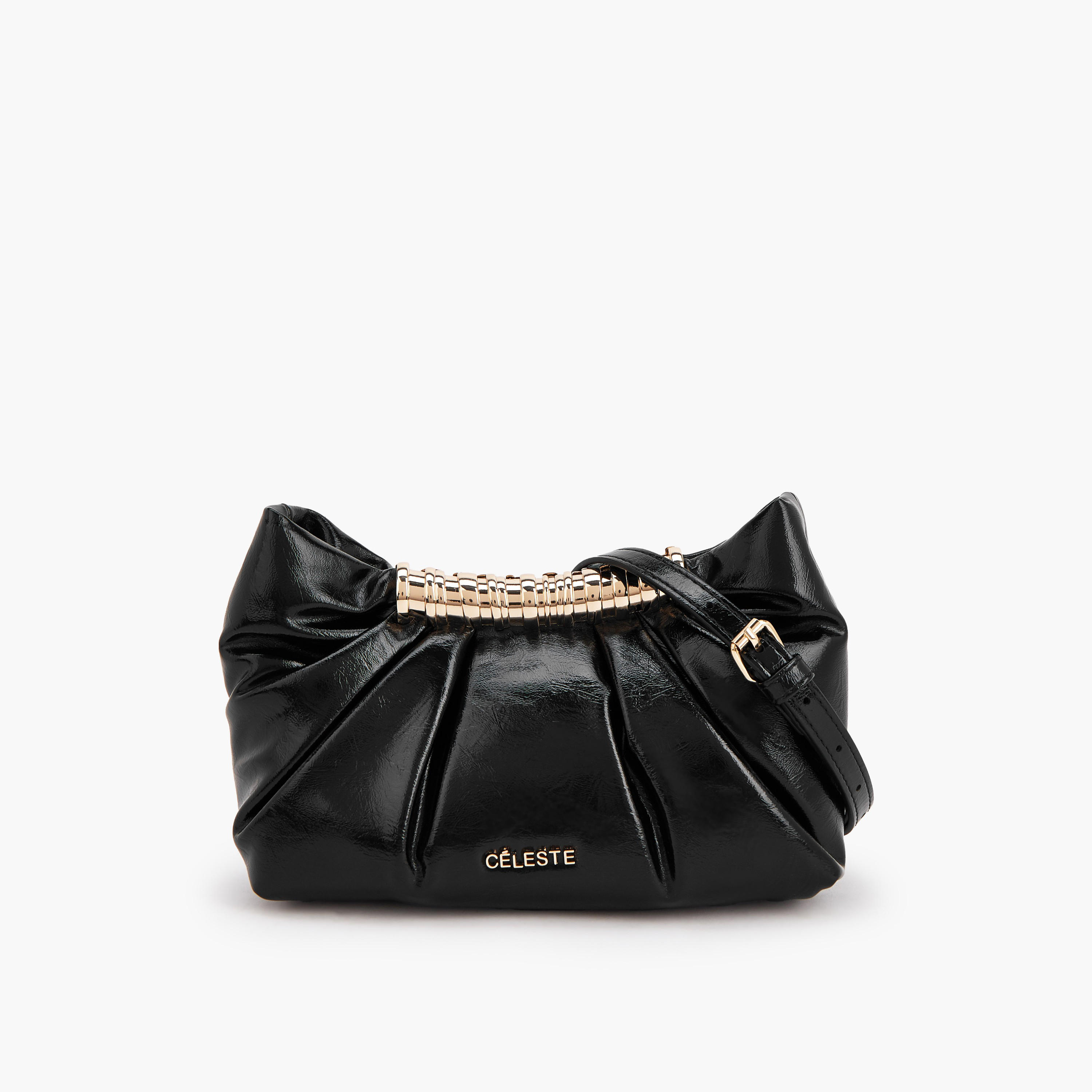 Celeste Pleated Sling Bag with Button Closure-women-bagsandwallets-handbags-image-1