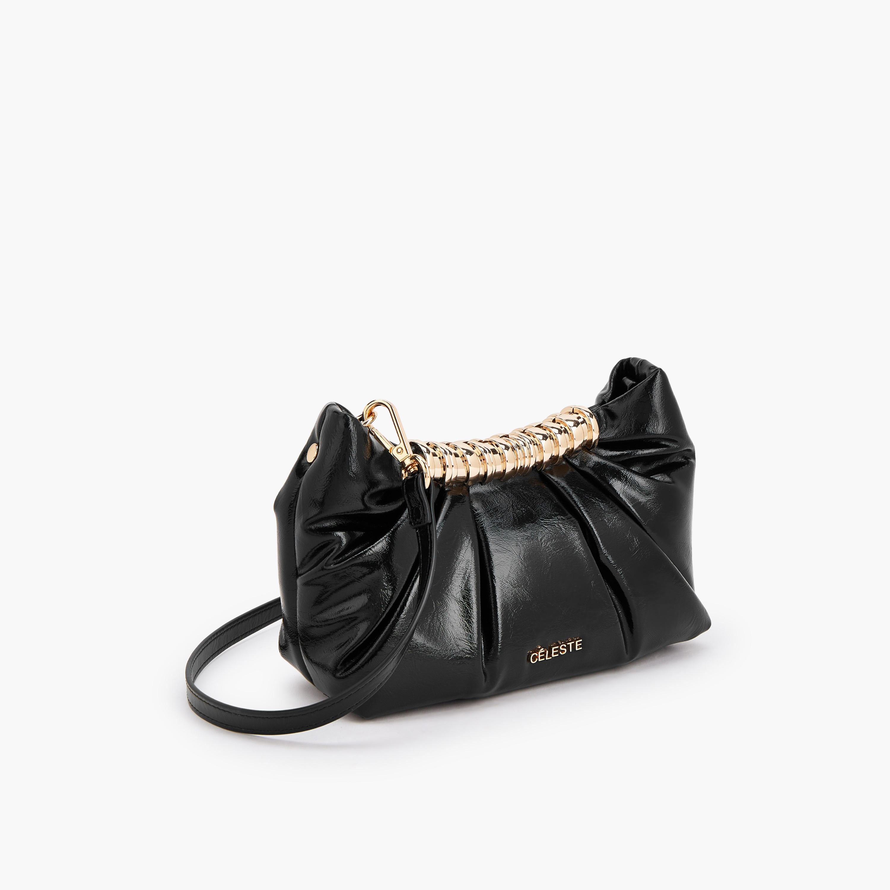 Celeste Pleated Sling Bag with Button Closure-women-bagsandwallets-handbags-image-4