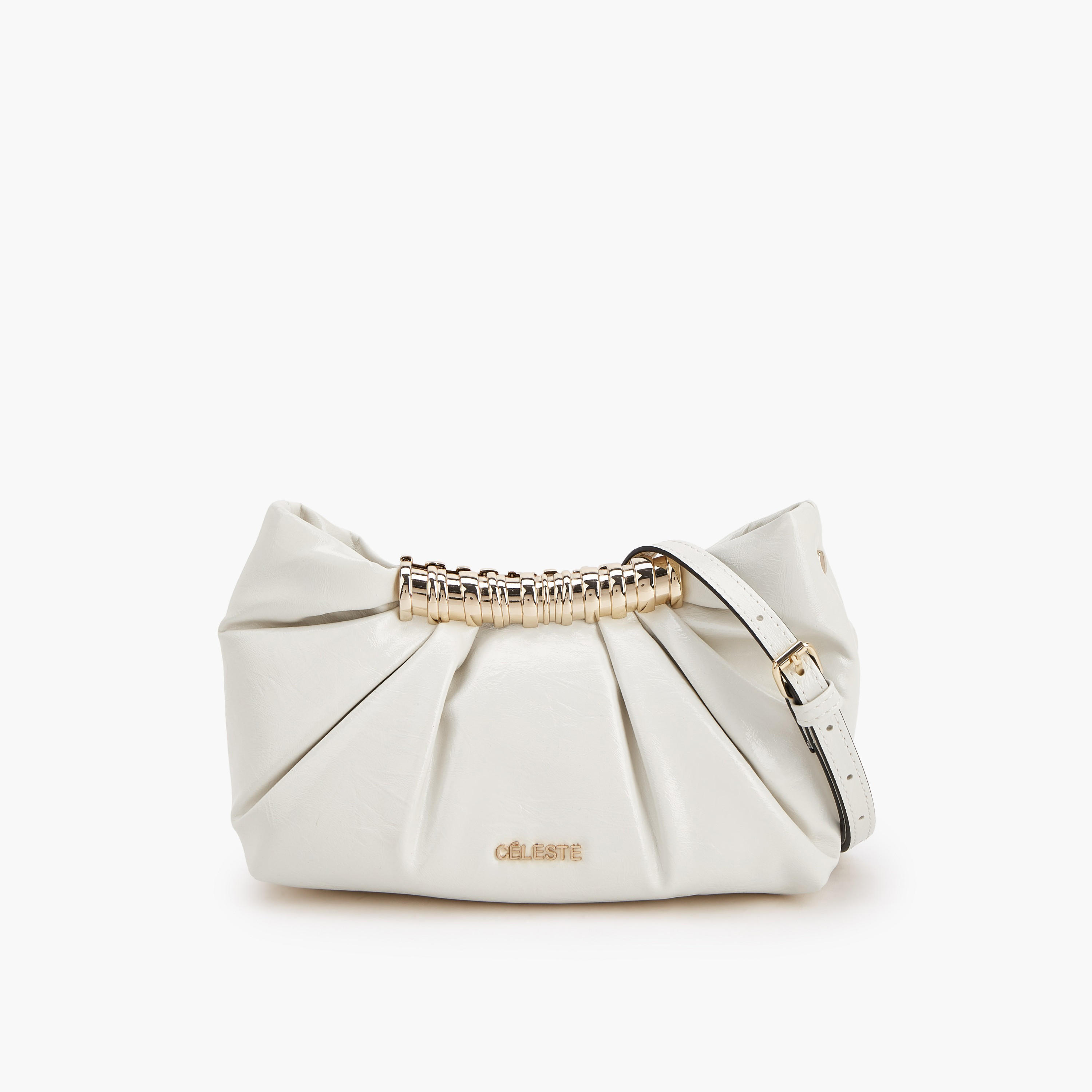Celeste Pleated Sling Bag with Button Closure-women-bagsandwallets-handbags-image-1
