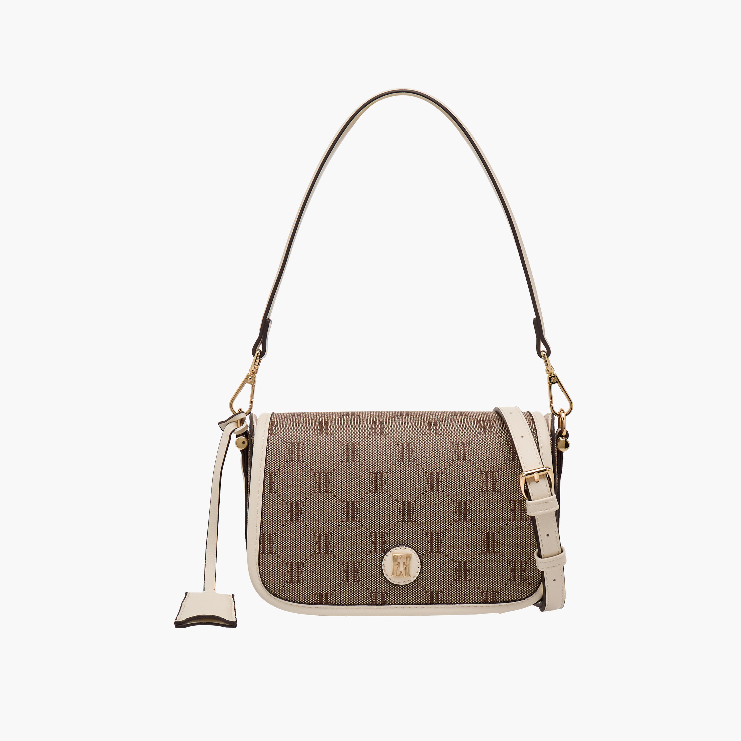 Elle Monogram Texture Crossbody Bag with Detachable Strap-women-bagsandwallets-handbags-image-1