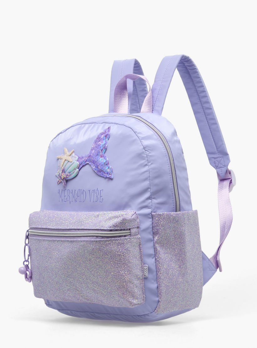 icon Mermaid Accent Backpack for Girls 5-8 Years with Padded Shoulder Straps - 13 inches-school-bagsandbackpacks-backpacks-image-5