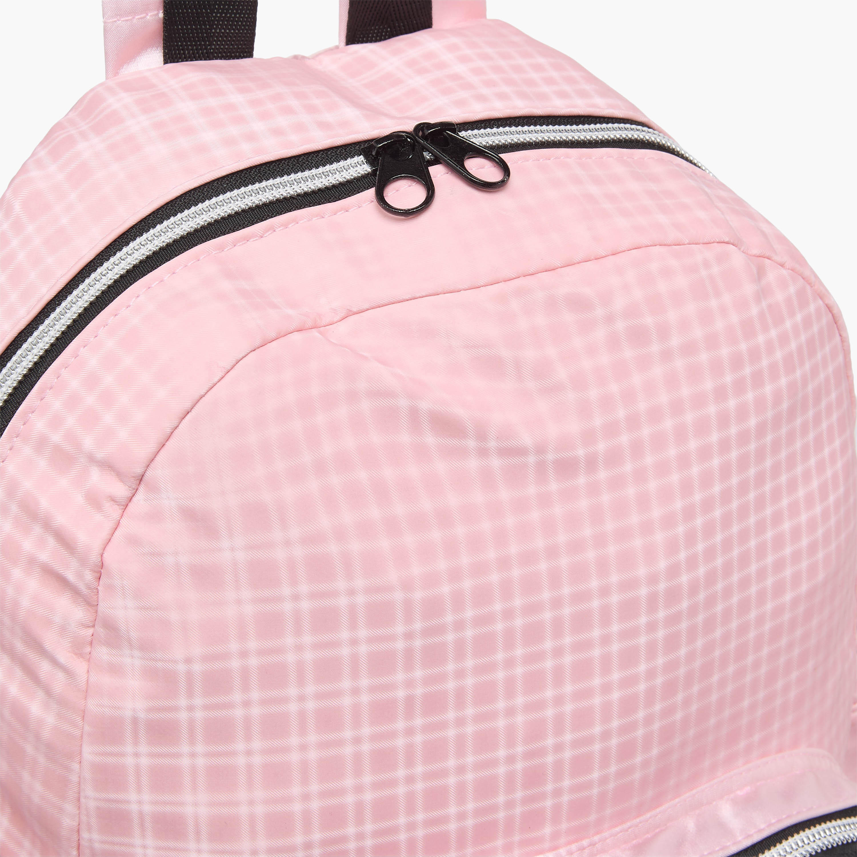 icon Checked Backpack for Girls with Padded Shoulder Straps-school-bagsandbackpacks-backpacks-image-2