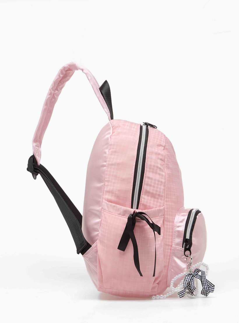 icon Checked Backpack for Girls with Padded Shoulder Straps-school-bagsandbackpacks-backpacks-image-6