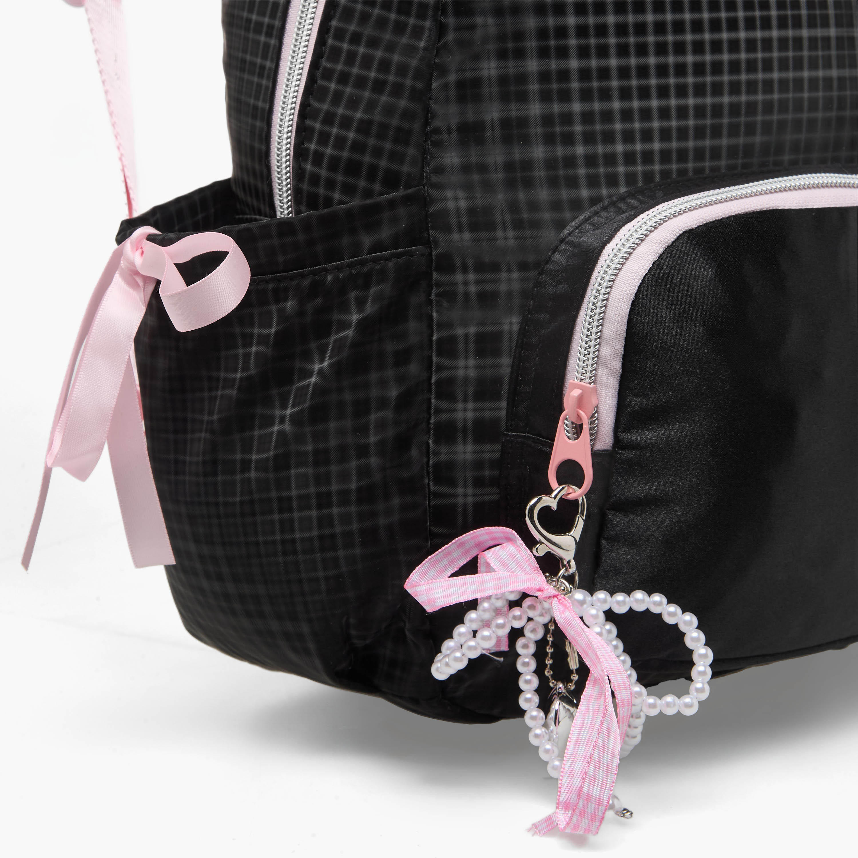 icon Checked Backpack for Girls with Padded Shoulder Straps-school-bagsandbackpacks-backpacks-image-2