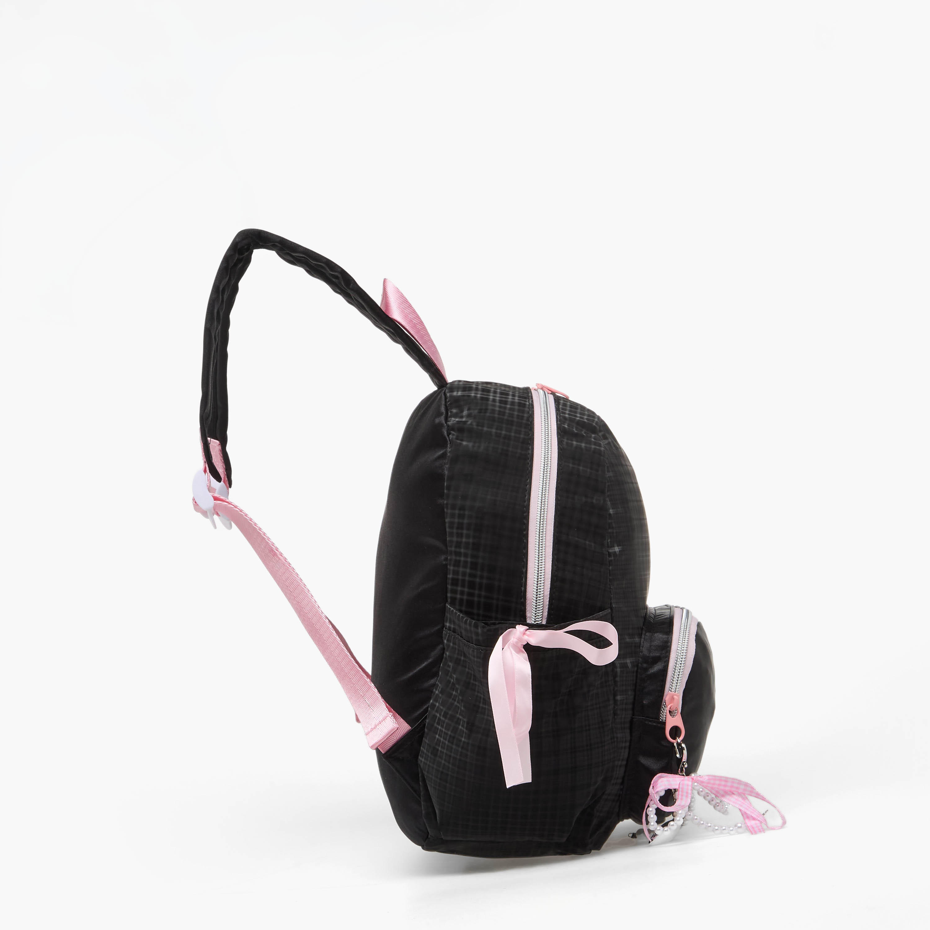 icon Checked Backpack for Girls with Padded Shoulder Straps-school-bagsandbackpacks-backpacks-image-6