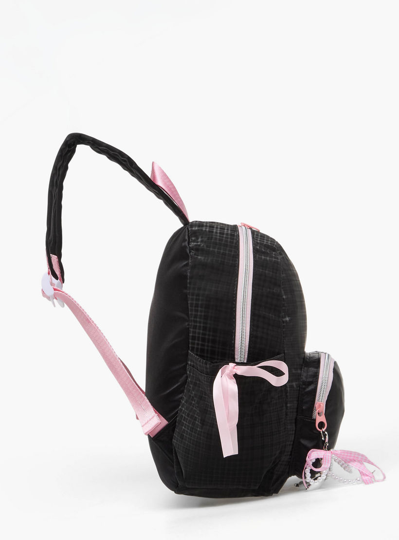 icon Checked Backpack for Girls with Padded Shoulder Straps-school-bagsandbackpacks-backpacks-image-6