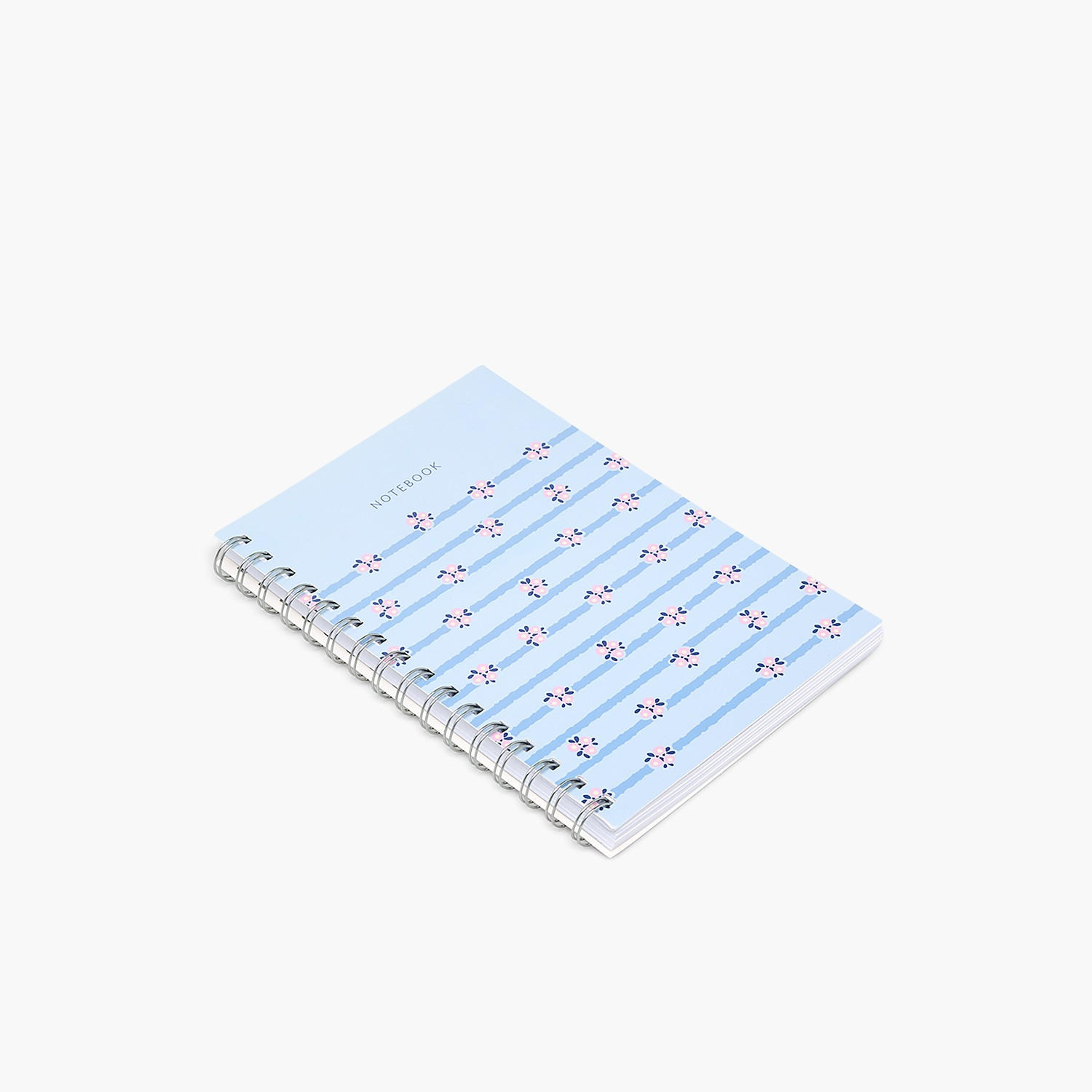 Floral Print Notebook with Spiral Binding-school-stationery-notebooks-image-2